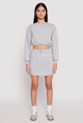 Adjustable drawstring Almost Famous Fleece Mini Skirt