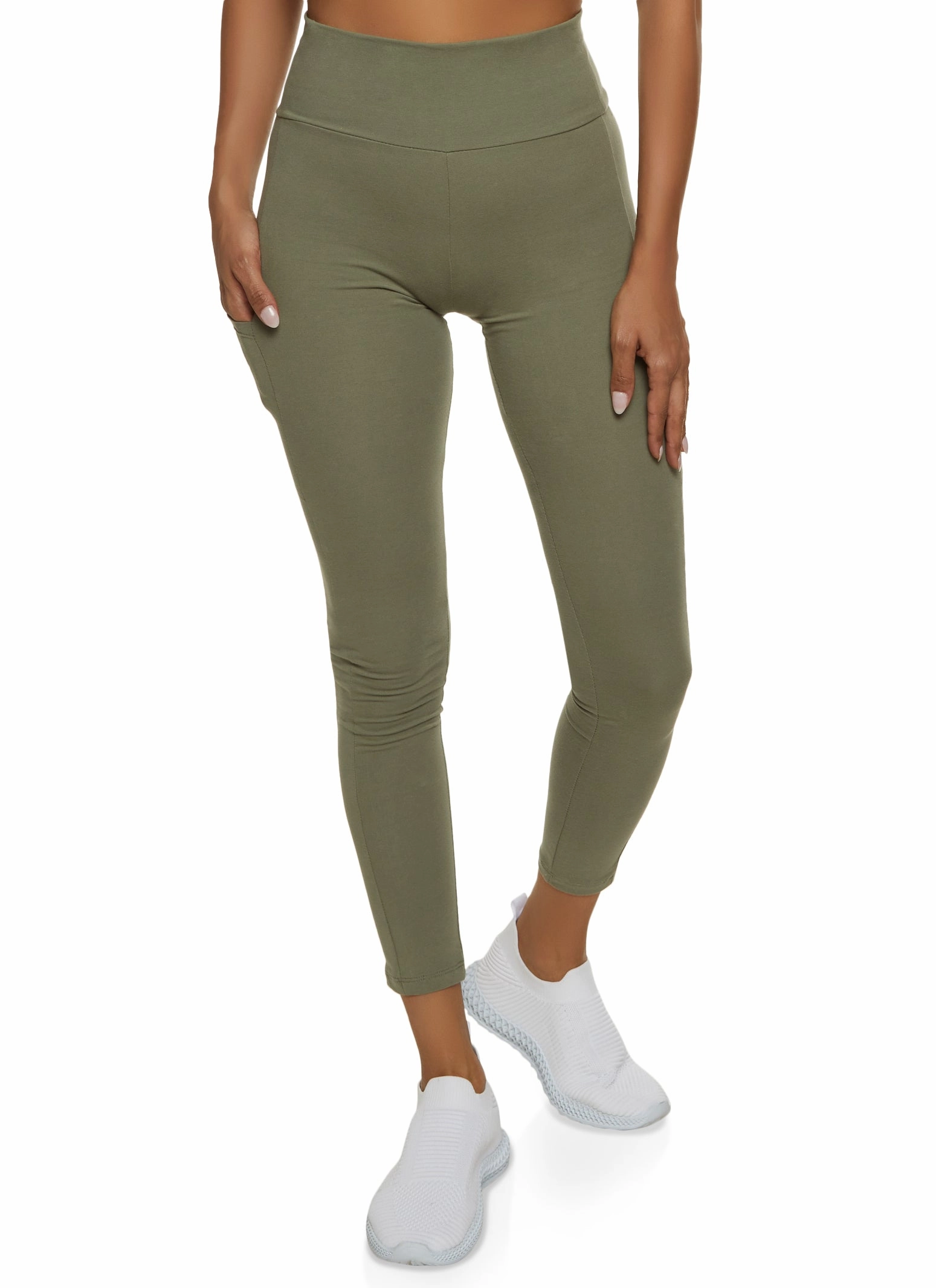 High Waist Cropped Pocket Leggings Camping Gear Postpartum Fit Quick Fit