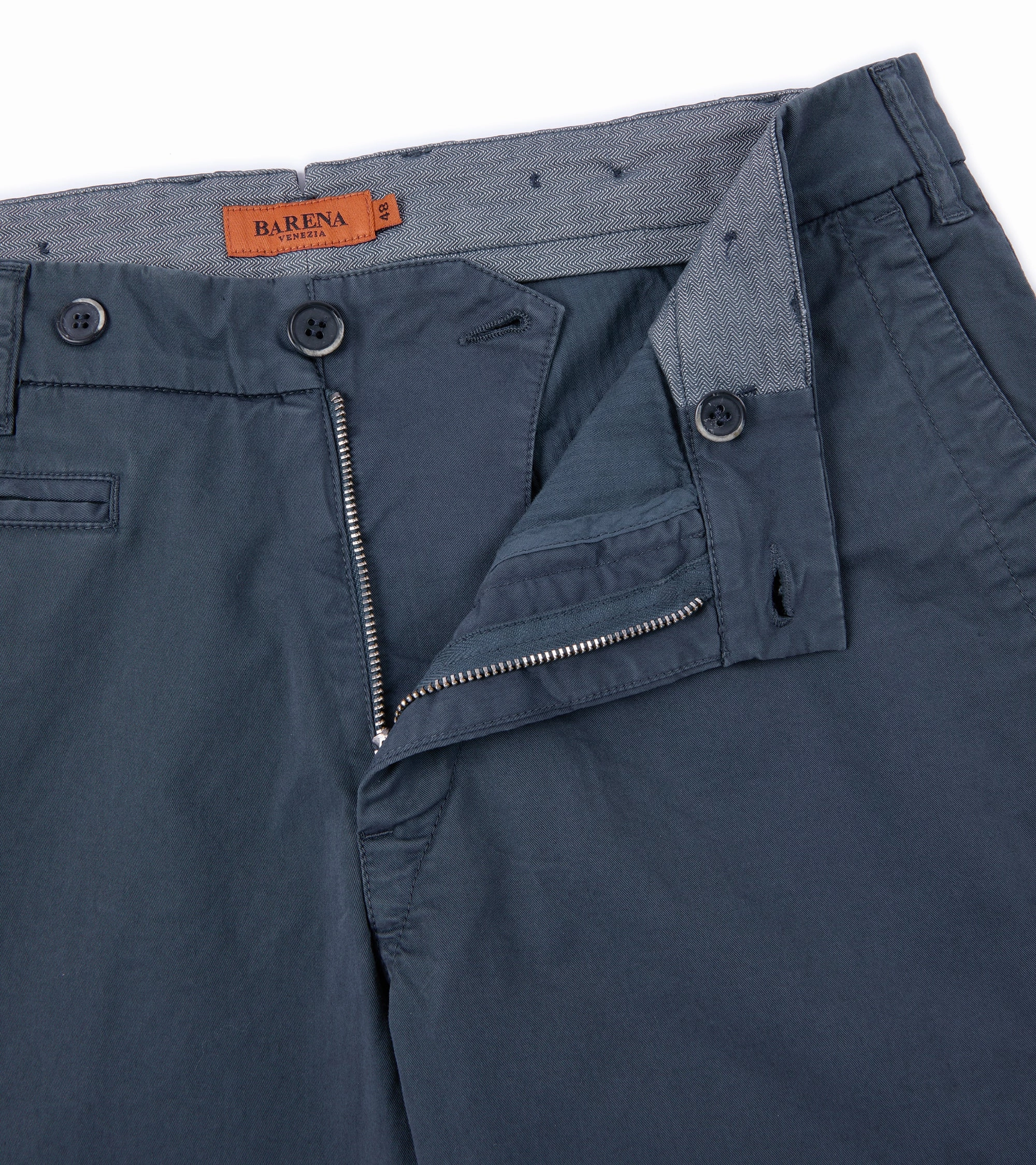 Barena Rampin Trevo Cotton Twill Trousers: Navy Wool blend
