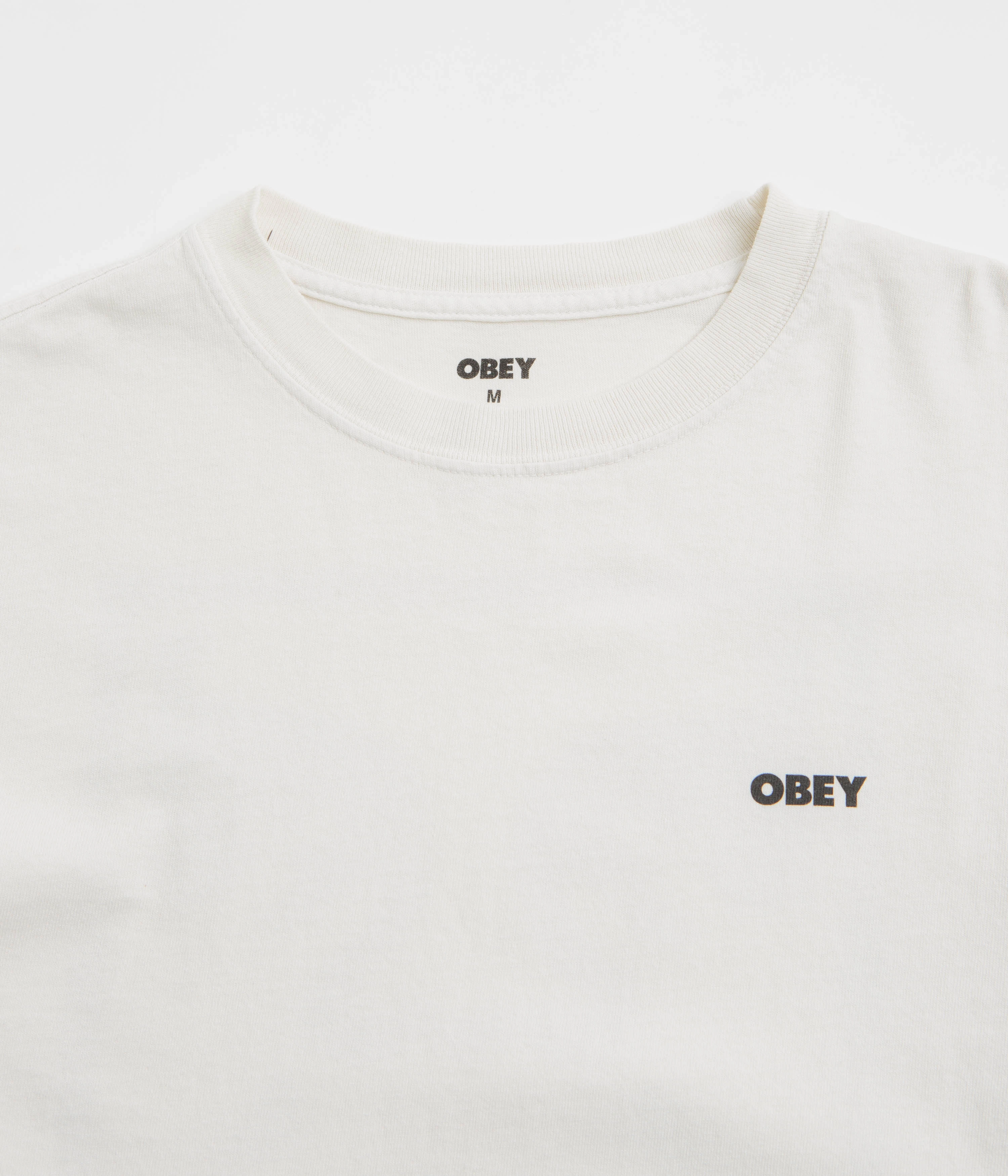 Obey Bold Icon Face T-Shirt - Pigment Chalk Vintage Wash Effect Cotton Blend