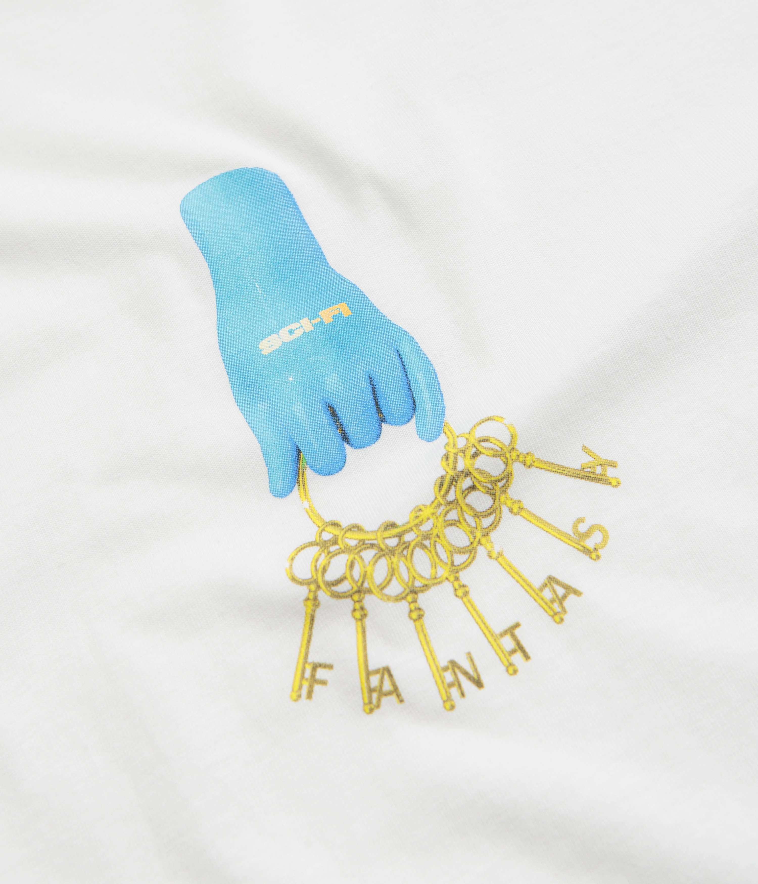 Fade Resistant Coating Sci-Fi Fantasy Keys T-Shirt - White