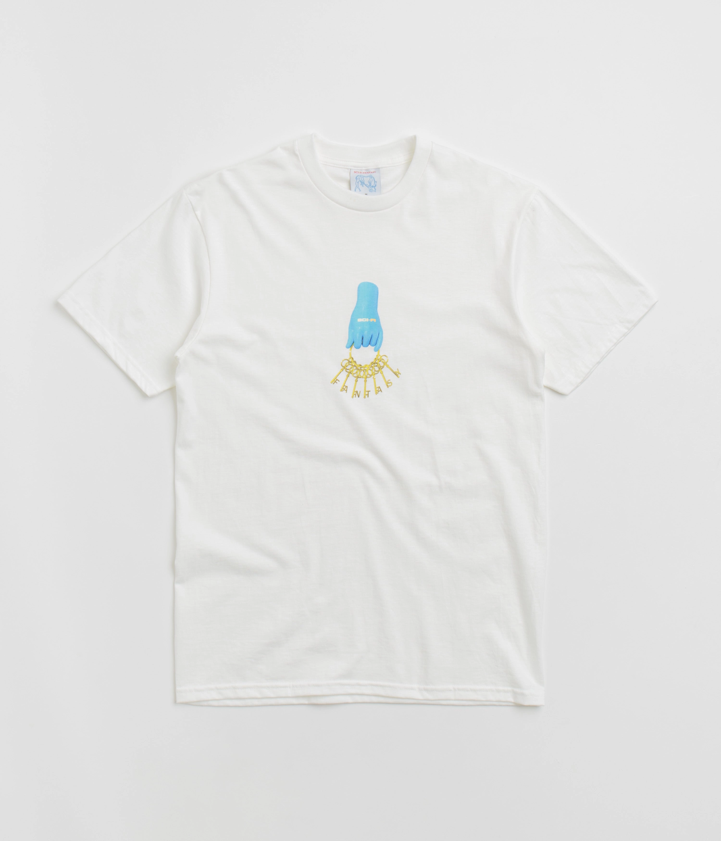 Sci-Fi Fantasy Keys T-Shirt - White Fade Resistant Print Essential Wear