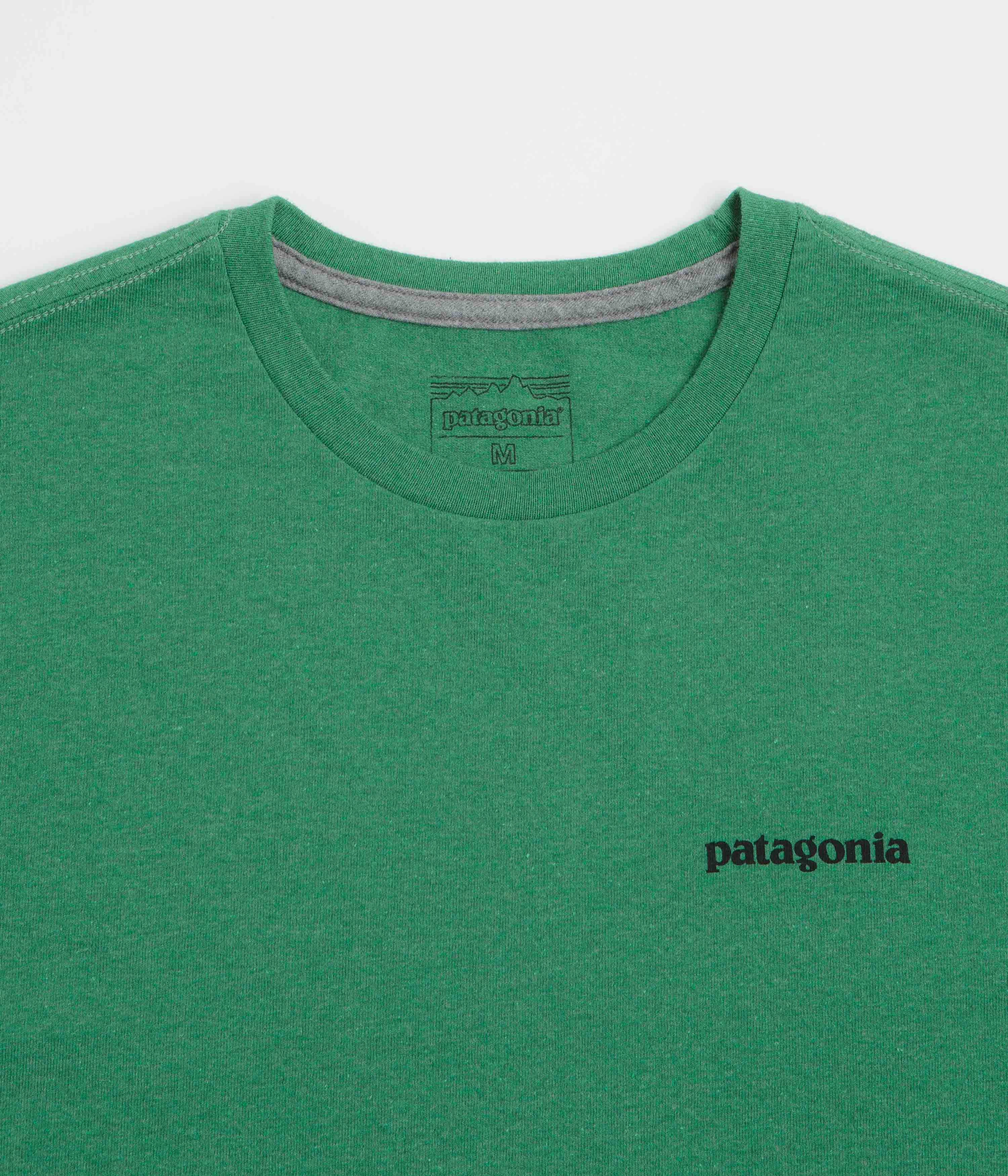 Patagonia P-6 Logo Responsibili-Tee T-Shirt - P-6 Outline: Heartleaf Green Yarn Dyed Stripes