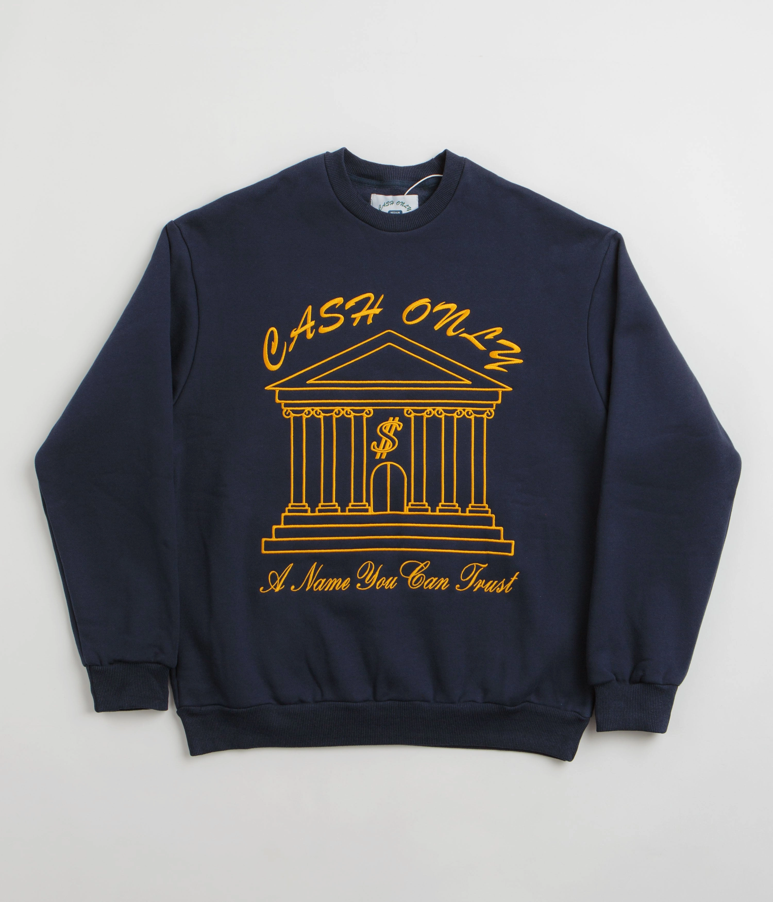 Cash Only Bank Crewneck Sweatshirt - Deep Navy Trendy Comfort