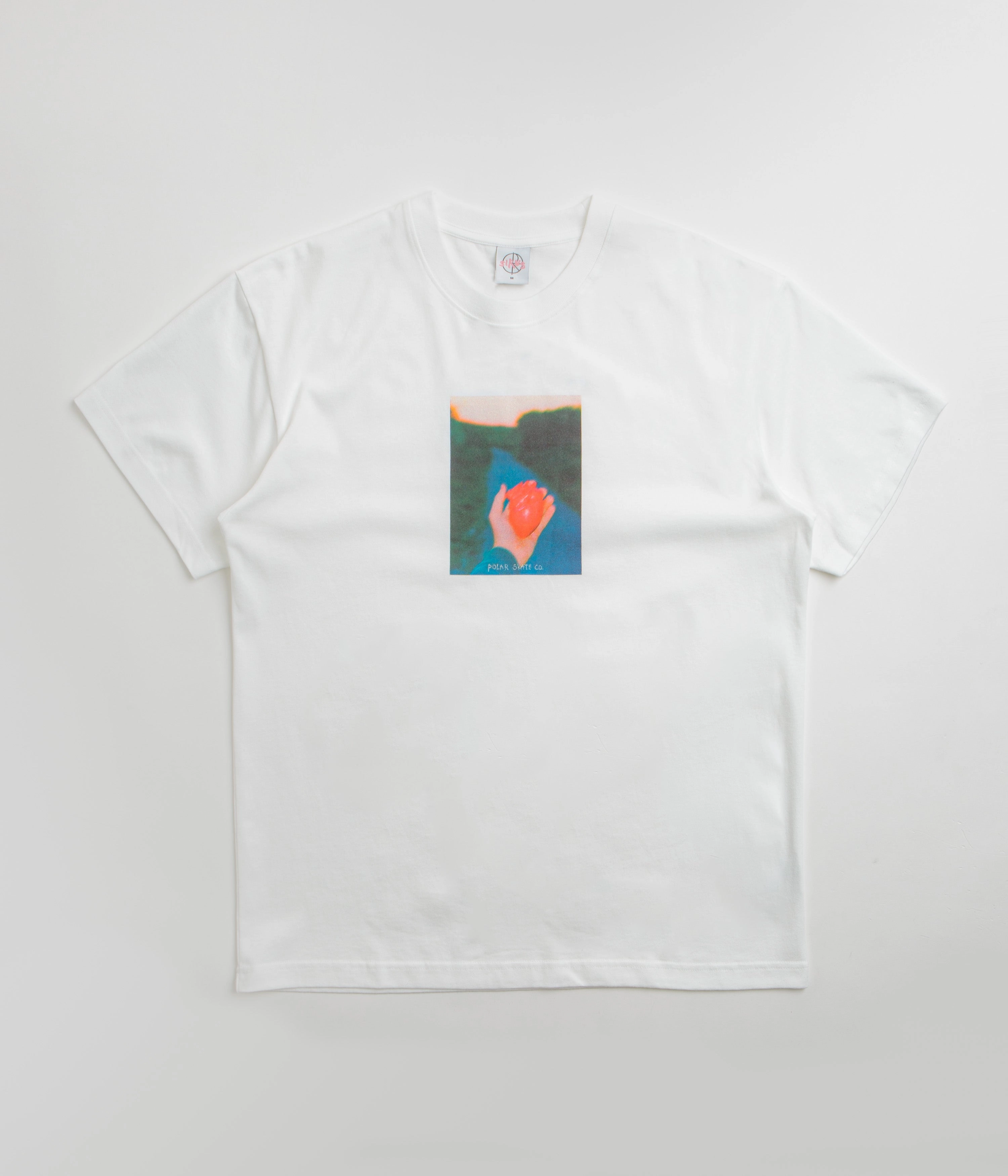 Polar Heart in Hand T-Shirt - White Smart Casual Look Complementary Colors