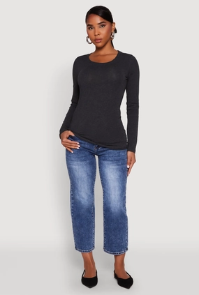 jewelry Basic Crew Neck Long Sleeve Tee
