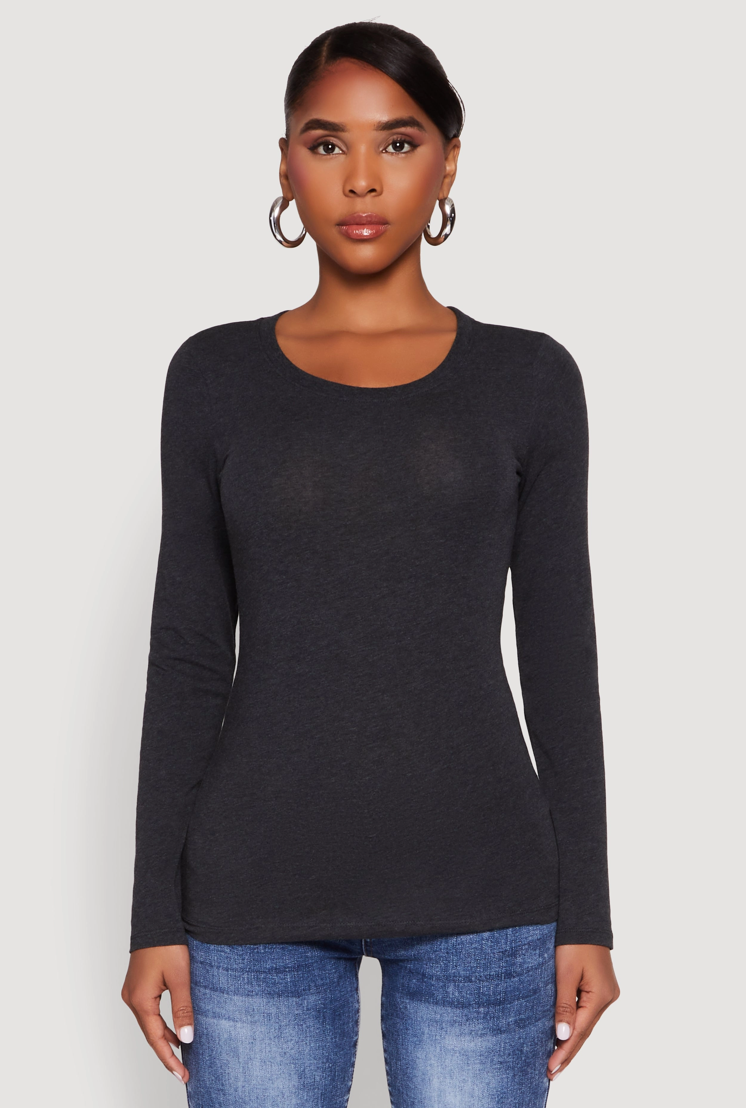 Christmas Basic Crew Neck Long Sleeve Tee
