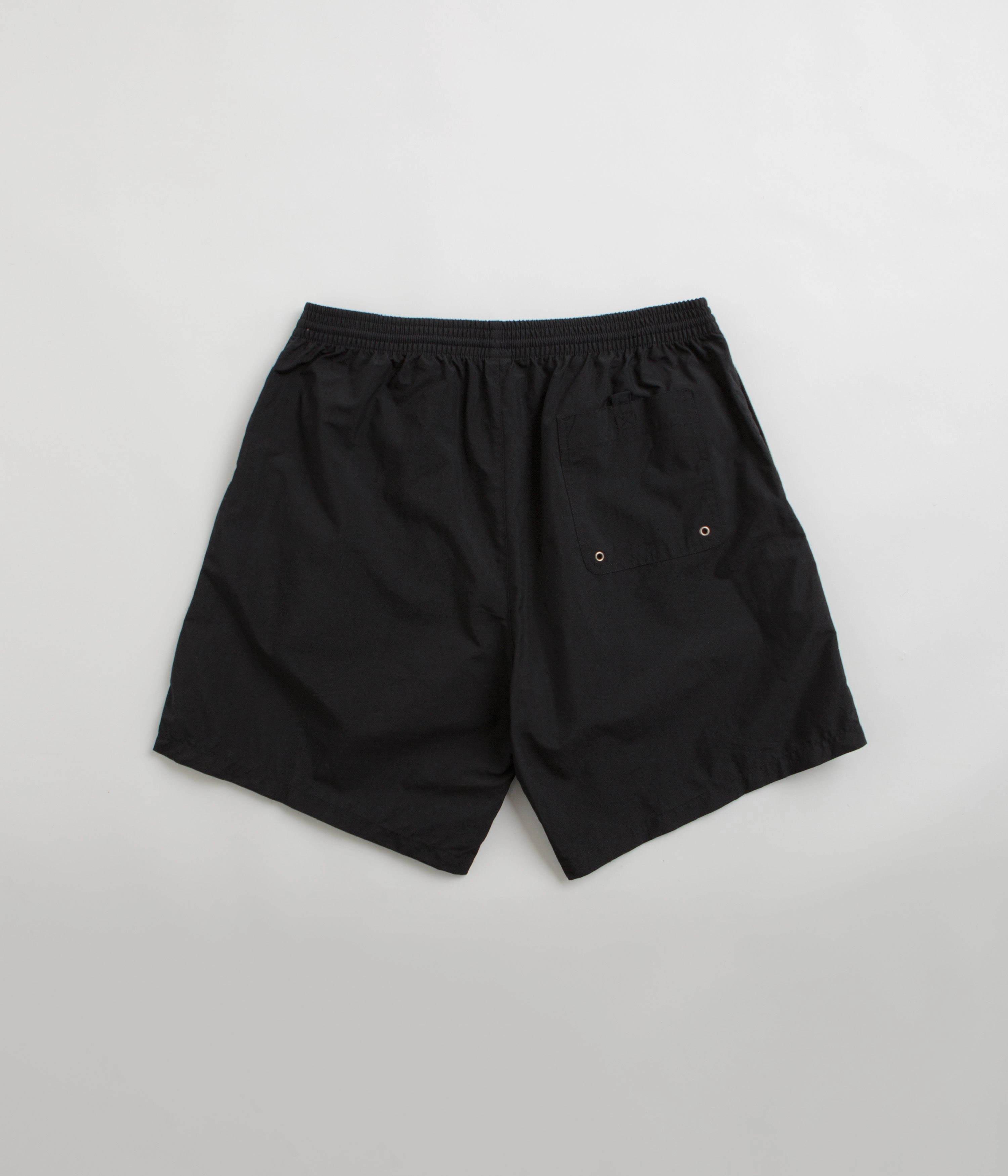 Polar Square Stripe Swim Shorts - Black / Jade Green Seamless Waistband Easy Motion