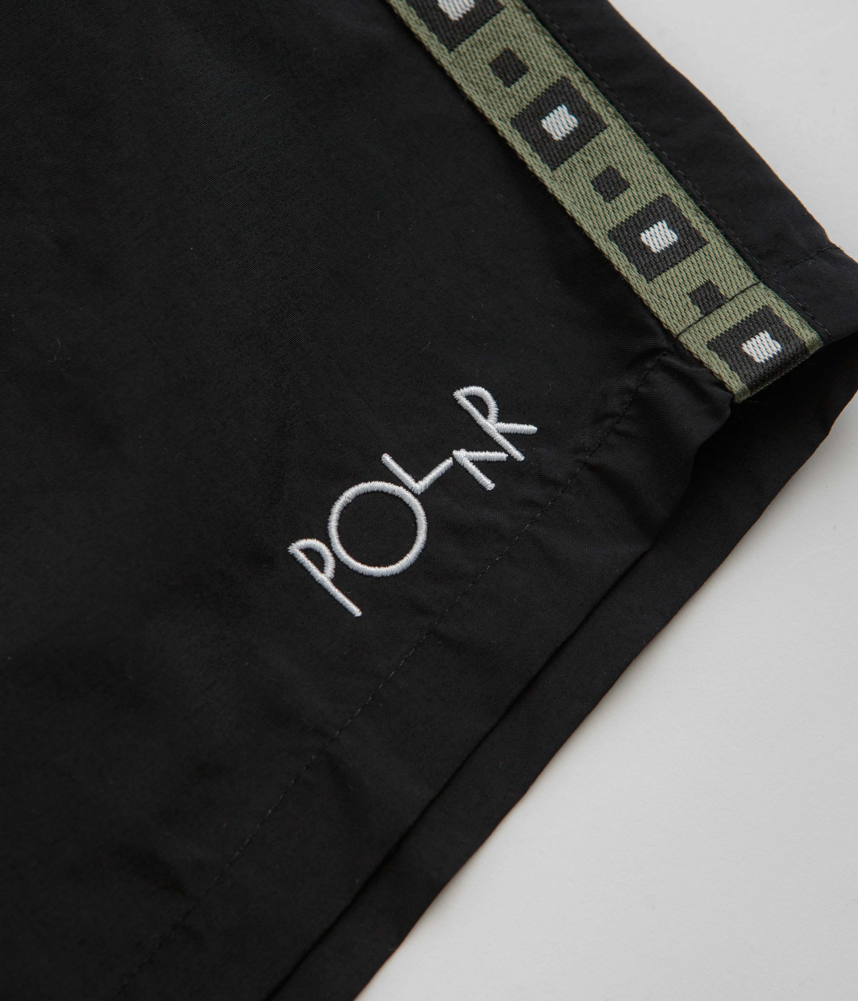 Outdoor Wear Polar Square Stripe Swim Shorts - Black / Jade Green