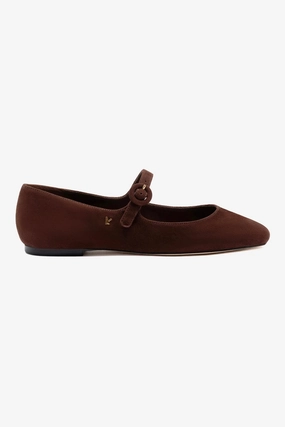 Energy Lift Chain Style Blair Ballet Flat In Brown Suede