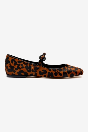 Smooth Lining Design Ocean Mood Blair Ballet Flat In Leopard Print Calf Hair