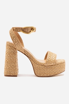 Dolly Verona Sandal In Beige Leather and Natural Raffia Sandal Storage dry weather