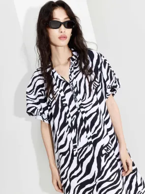 Animal Print Cotton Dress Soft Lines Occasion Ready