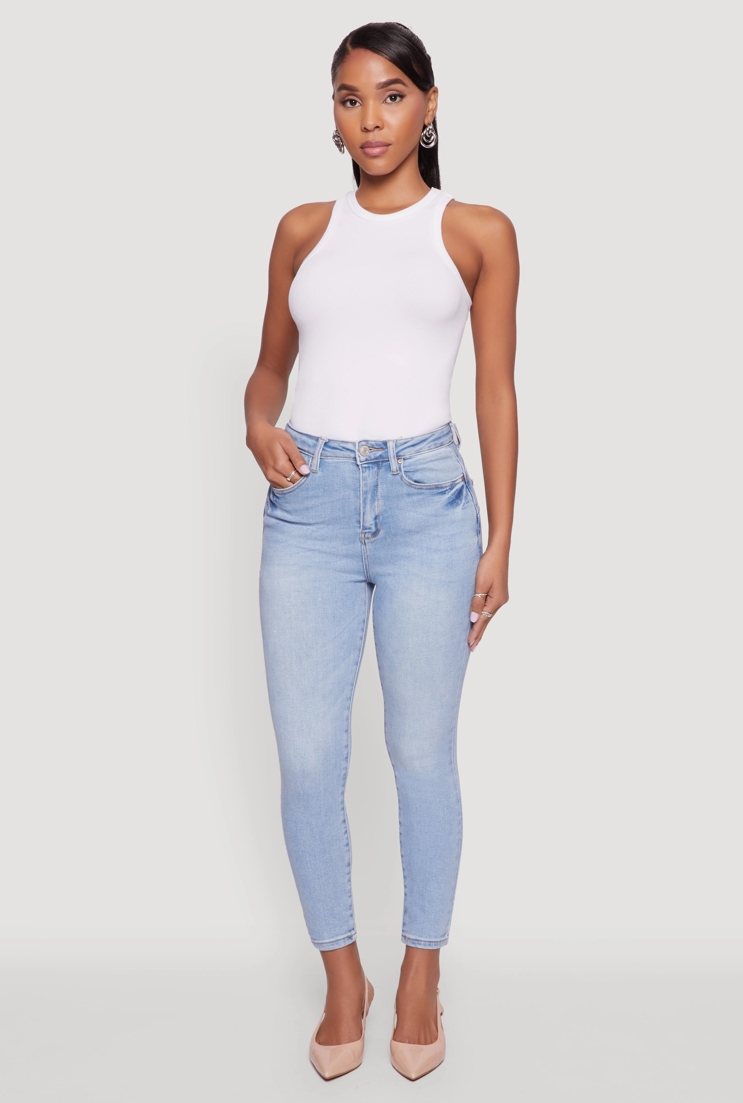WAX Whiskered Cropped Skinny Jeans Timeless Wear