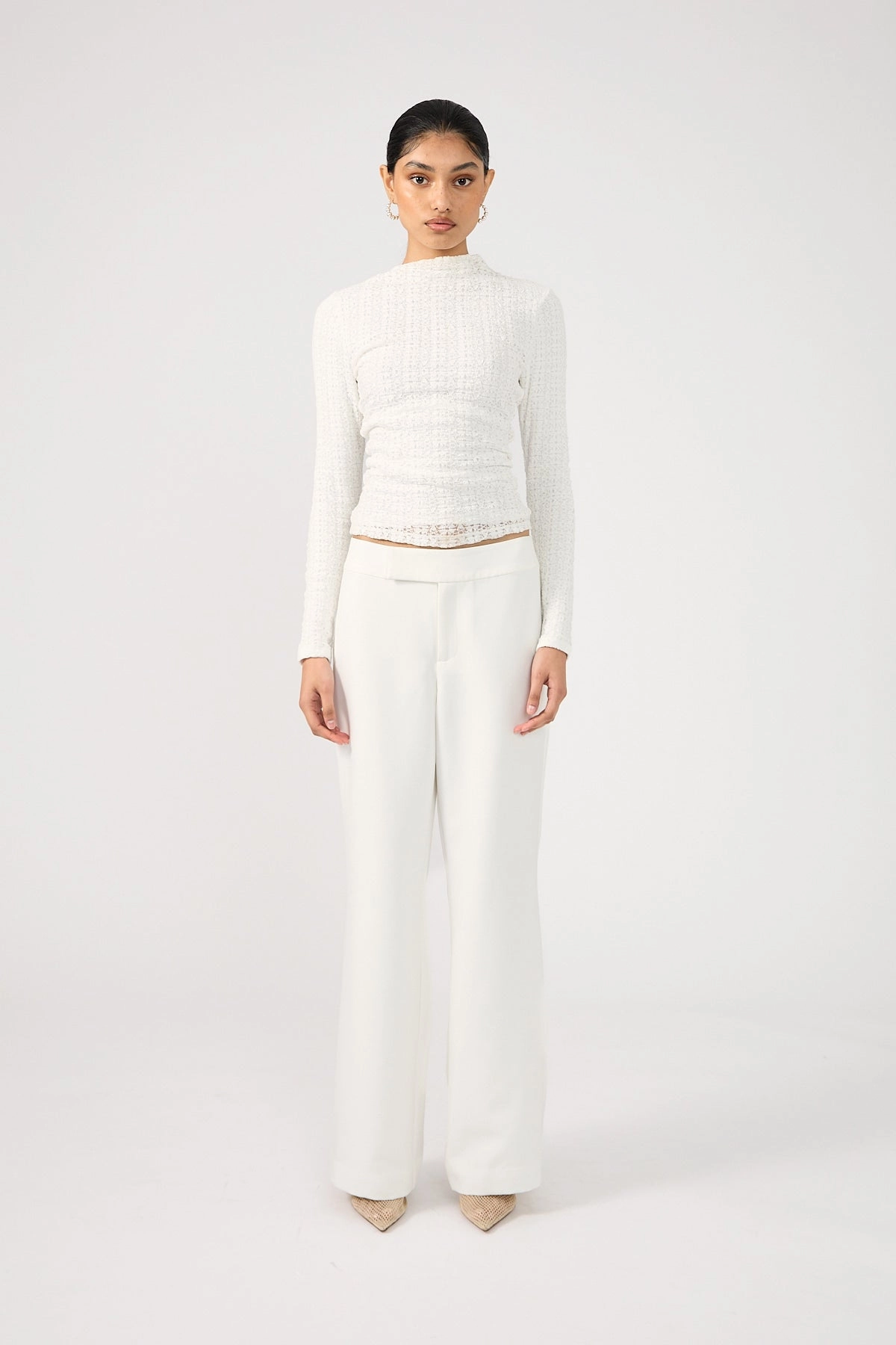 Flexible Comfort Wear Perfect Stranger Parker Bootleg Low Rise Tailored Pants White