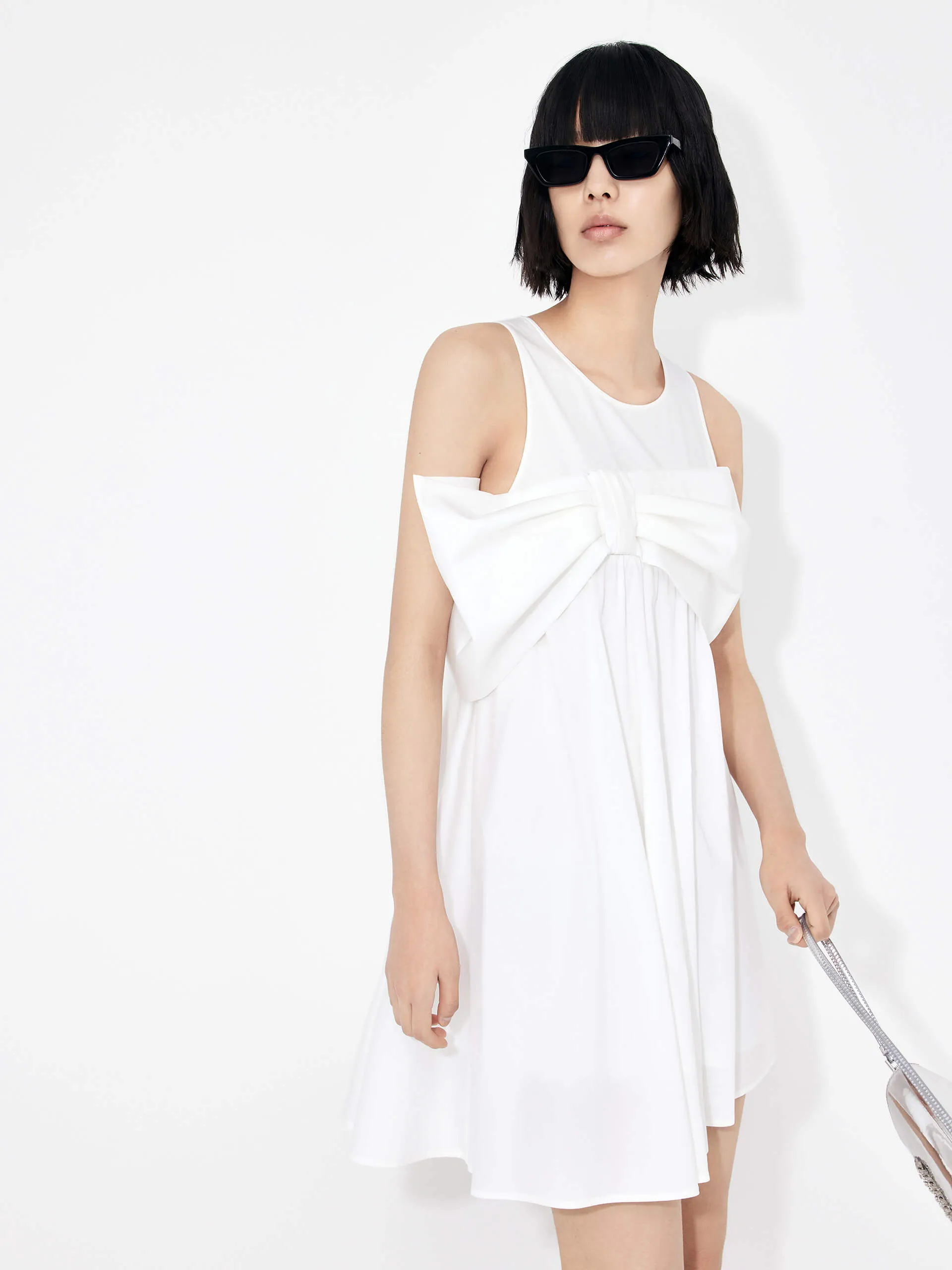 Bowknot Front Mini Dress Global Style Night Mood