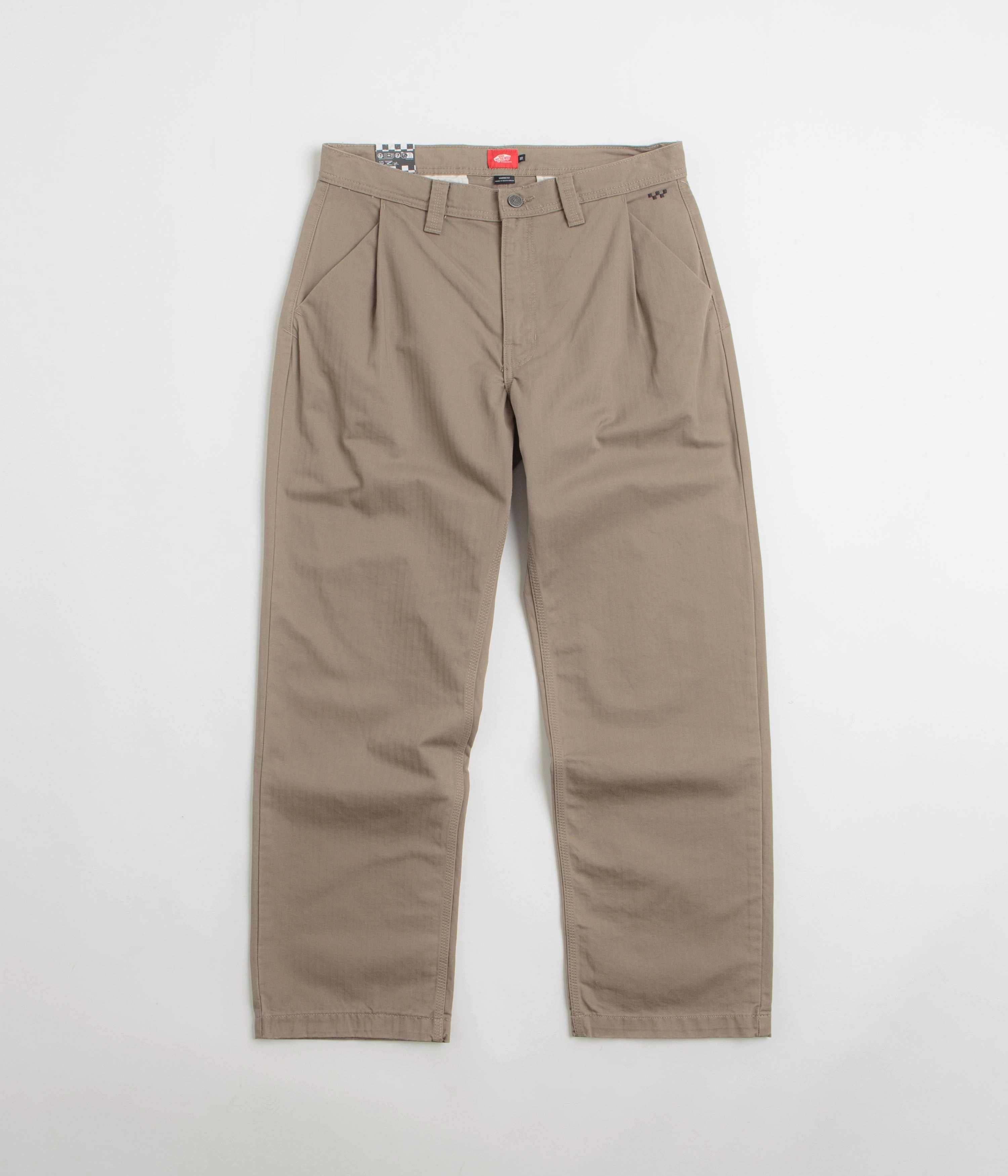 Daily Comfort Fit Vans Skate Loose Pleated Pants - Walnut