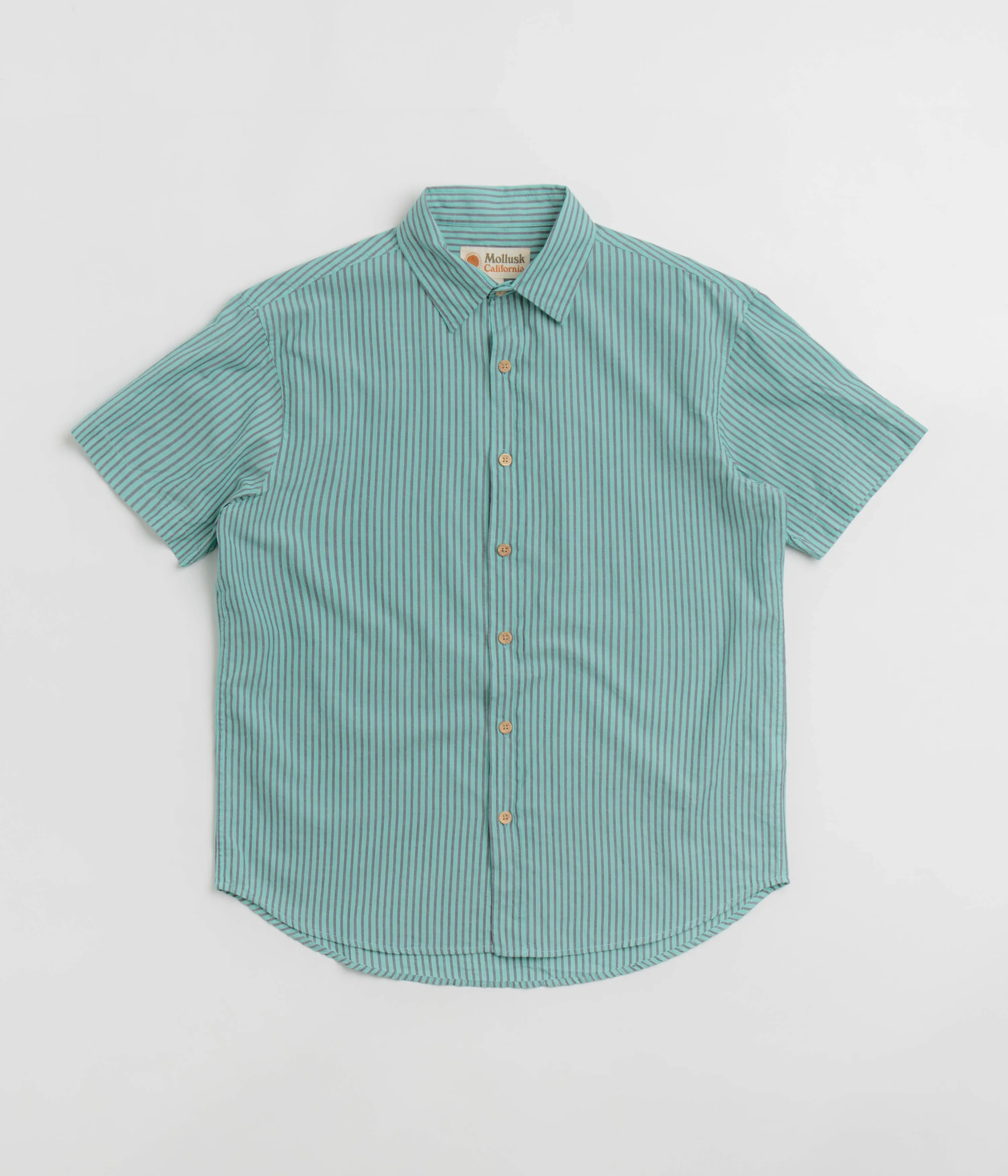 Mollusk Summer Shirt - Blue Teal Stripe Brunch Outfit