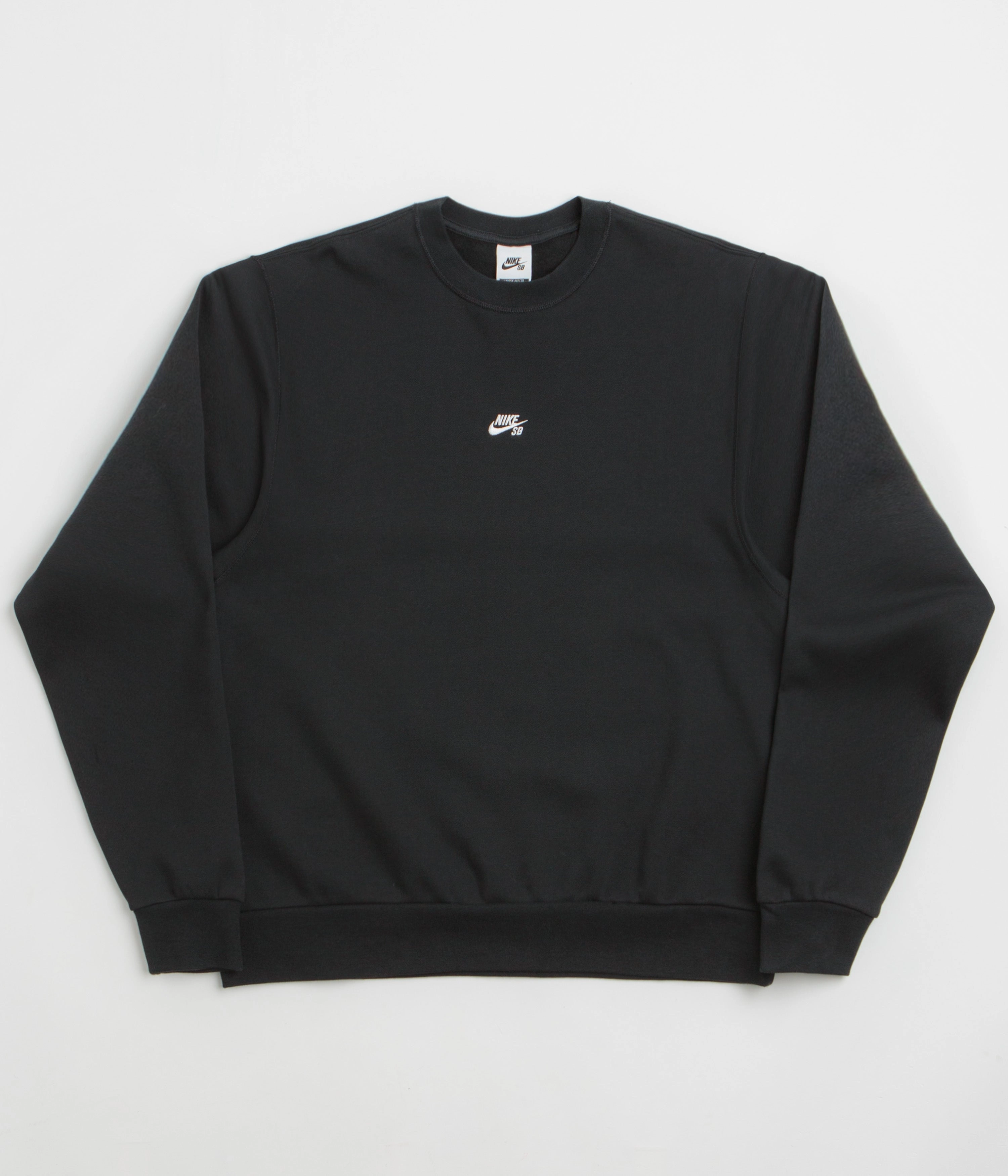 Chunky Yarn UV Protective Coating Nike SB Essential Logo Crewneck Sweatshirt - Black / White