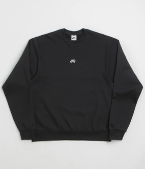Chunky Yarn UV Protective Coating Nike SB Essential Logo Crewneck Sweatshirt - Black / White