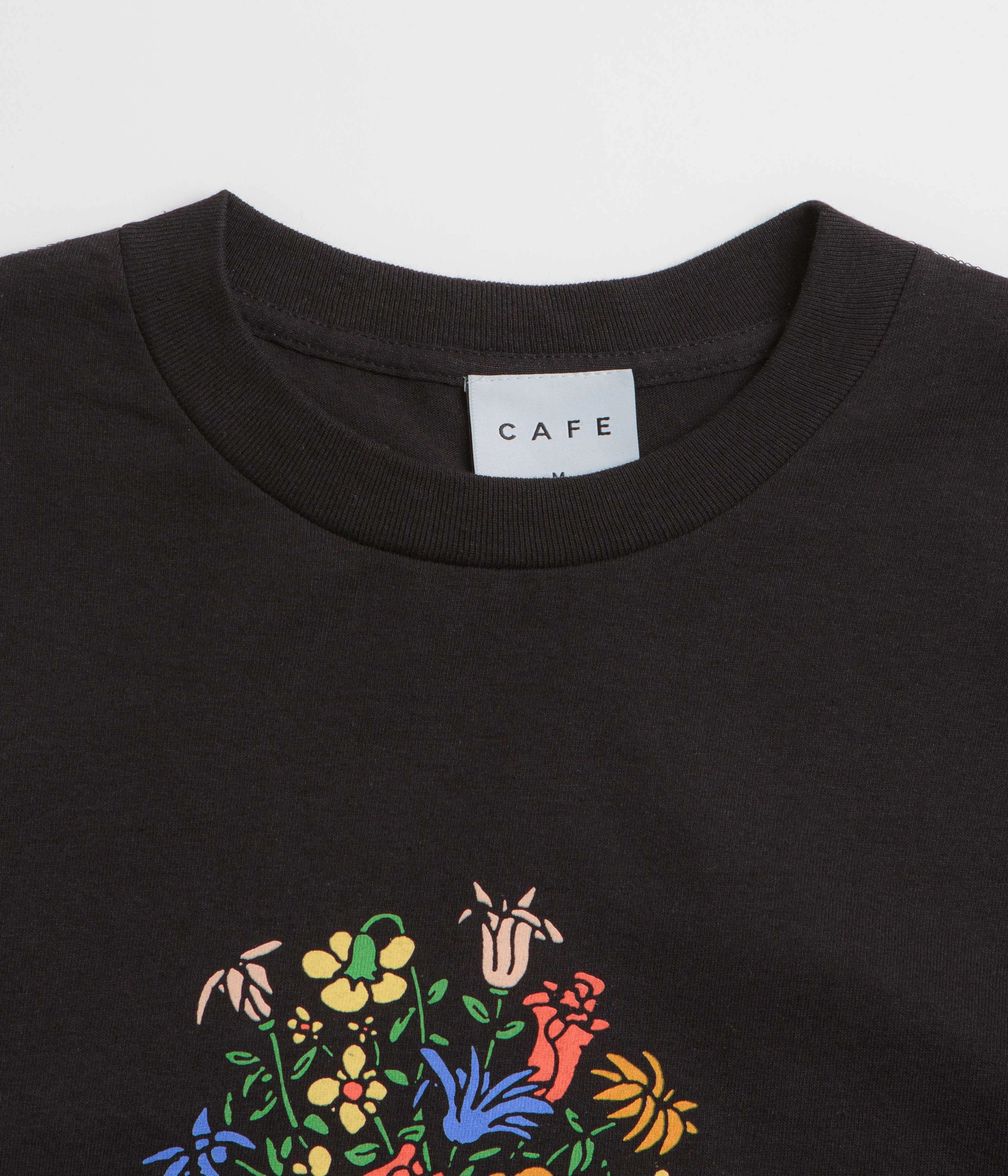 Skateboard Cafe Bouquet T-Shirt - Black Smart Casual Look