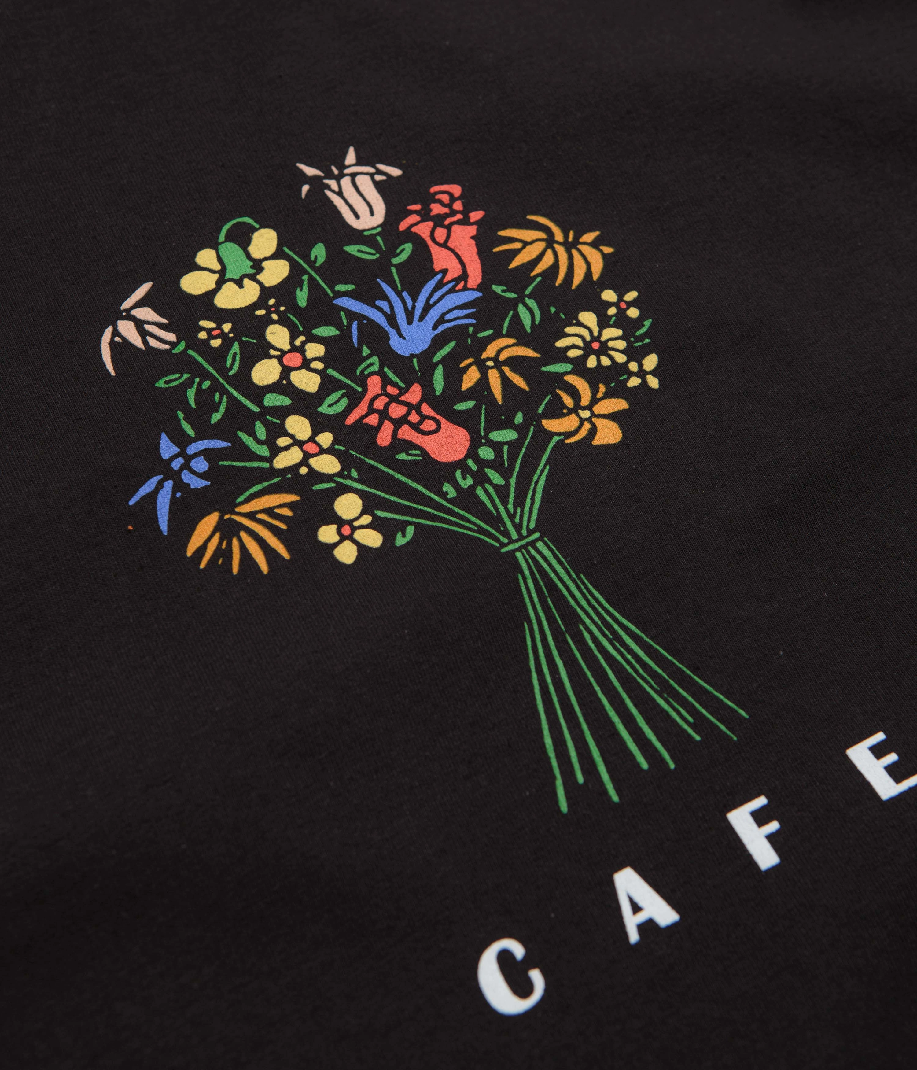 men's clothing Skateboard Cafe Bouquet T-Shirt - Black