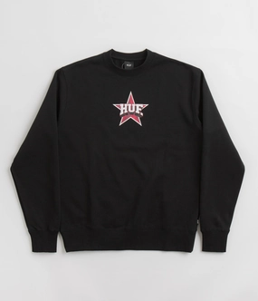 HUF All Star Crewneck Sweatshirt - Black Casual Chic
