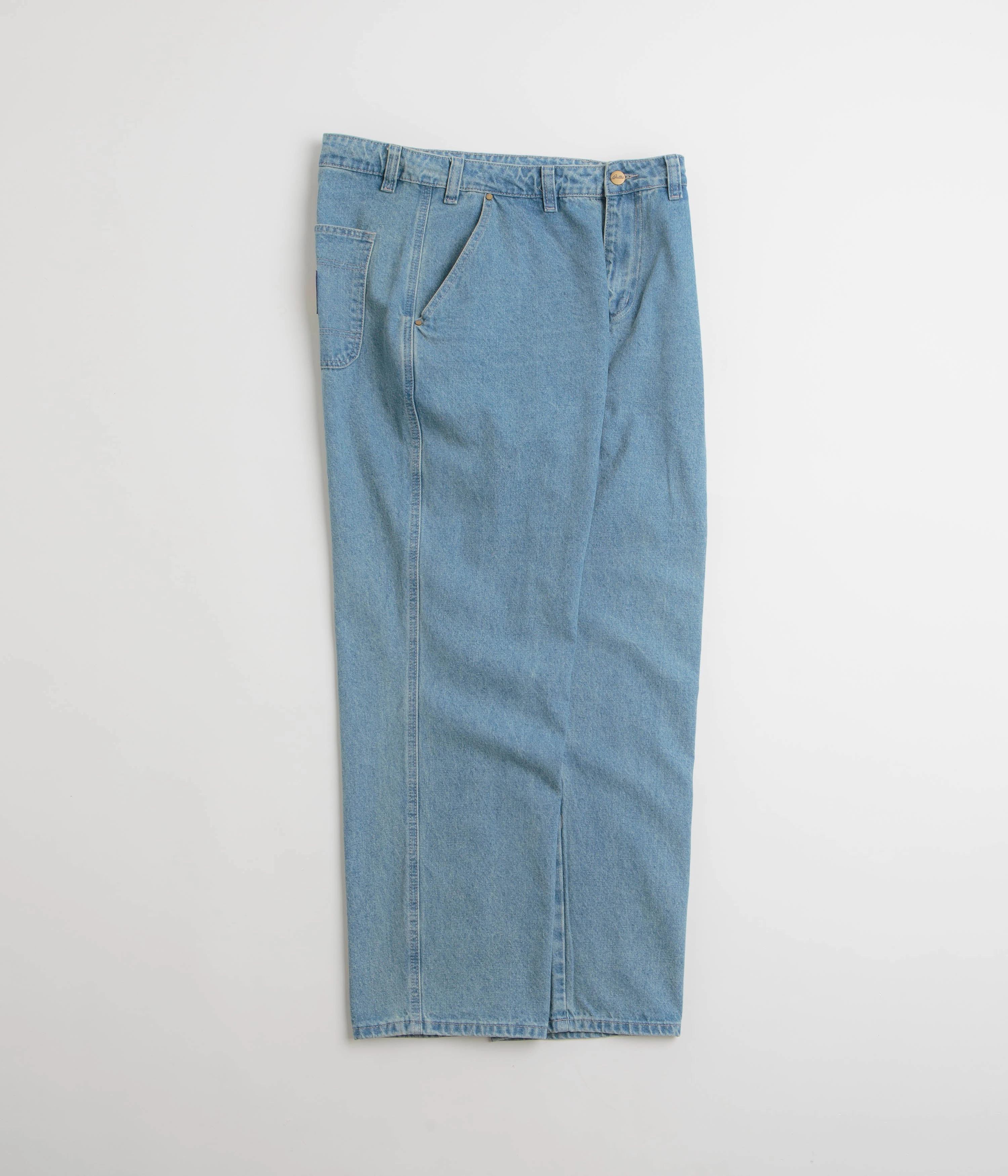 High Waist Butter Goods Work Pants - Washed Indigo