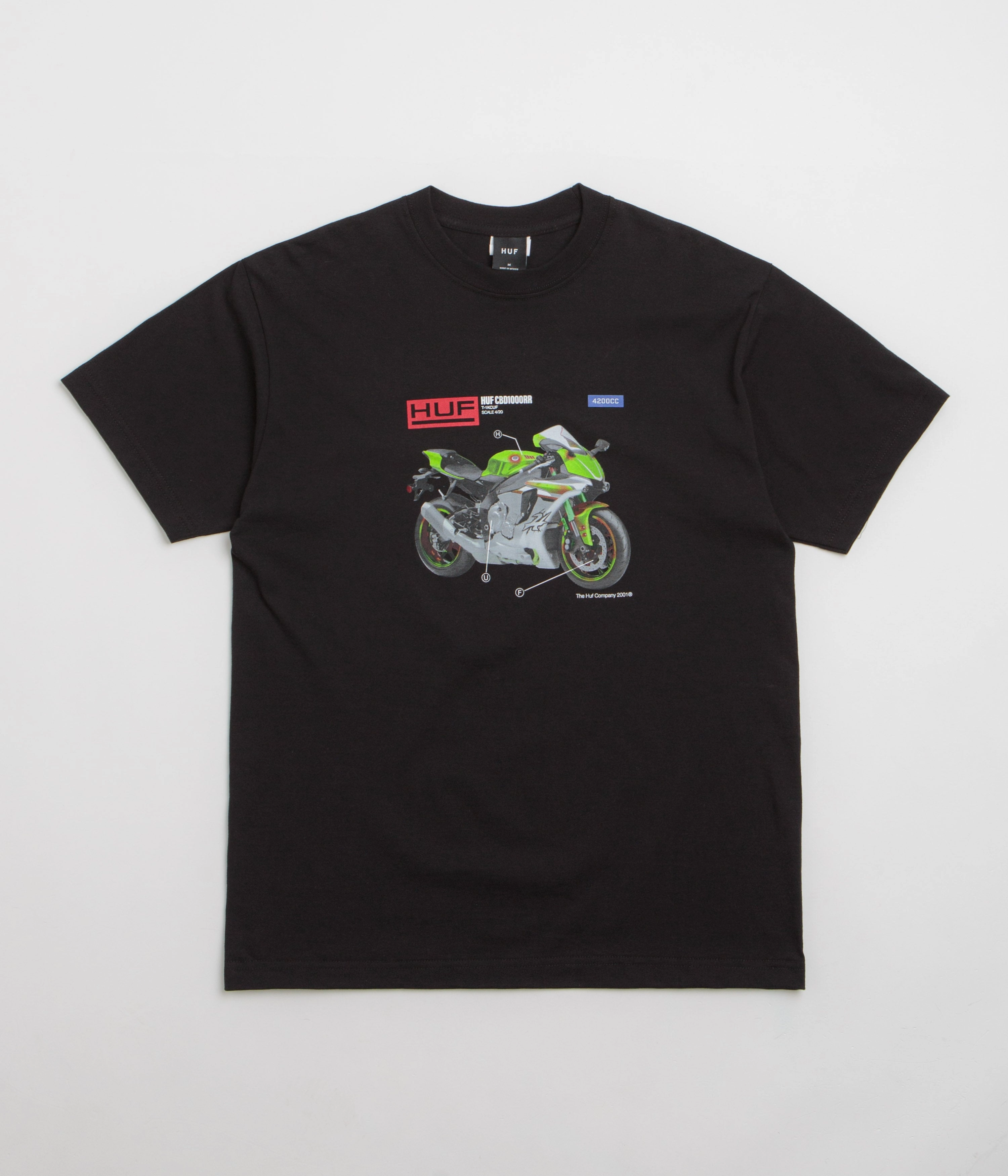 HUF 420 CC T-Shirt - Black Classic Crew Neck Comfy and Versatile