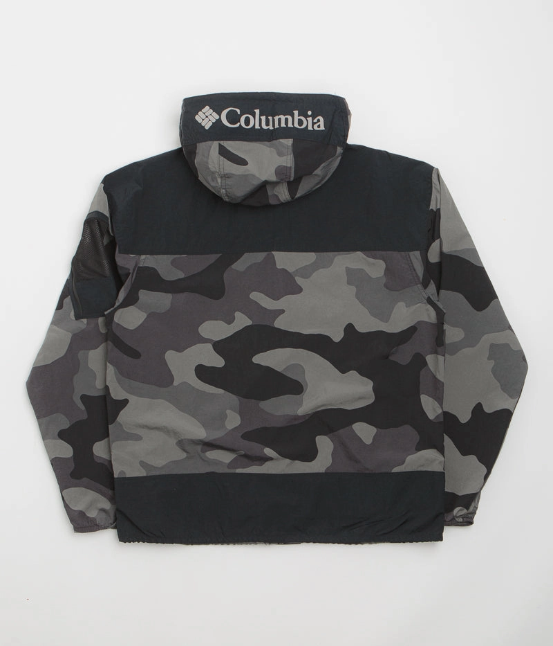Oversized style Columbia Challenger II Novelty Windbreaker Jacket - Black Mod Camo / Black
