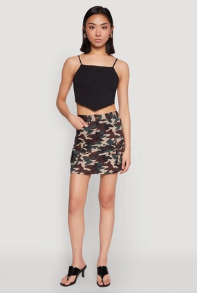 Smart Fit raw hem Camouflage Cargo Skirt