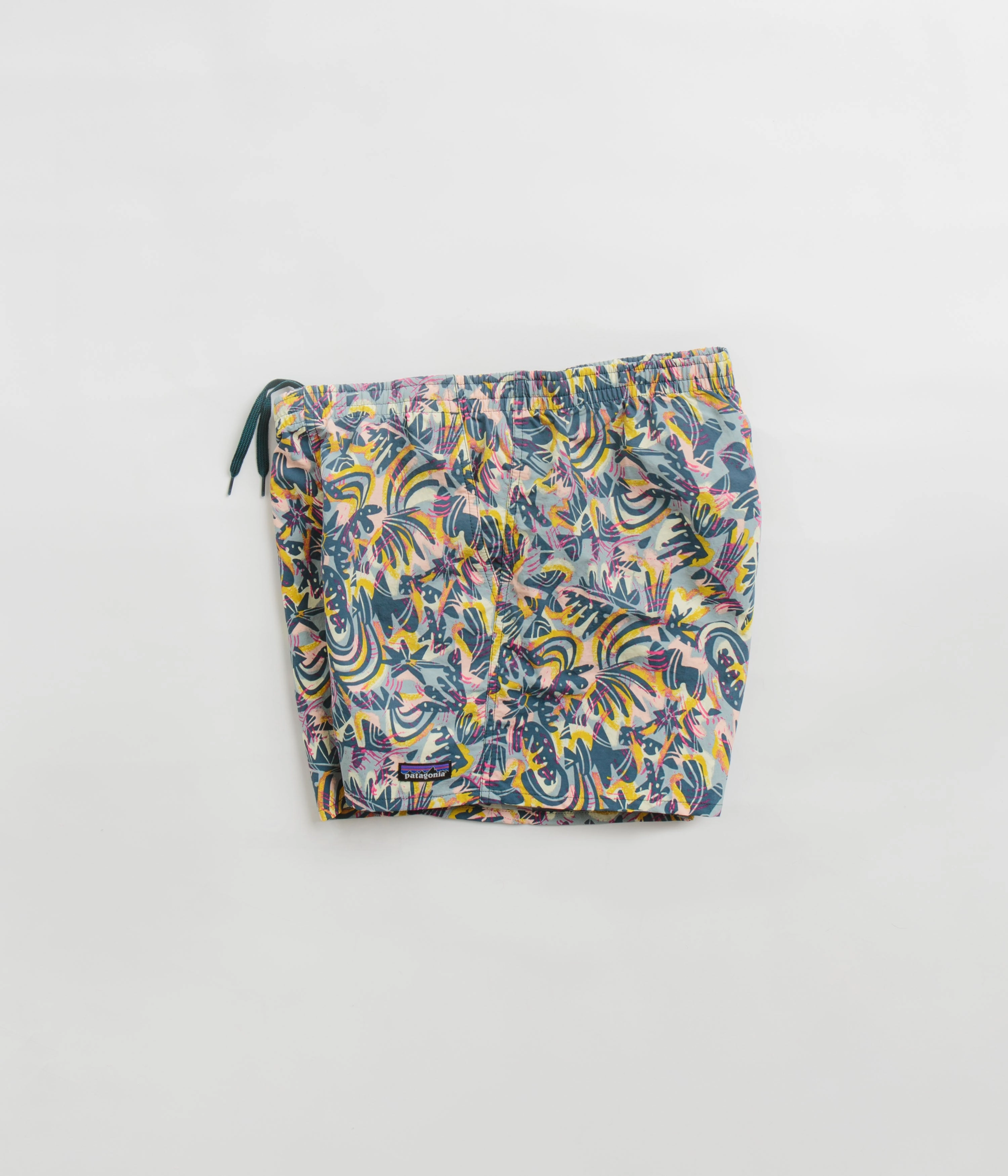 Patagonia Womens Baggies 5" Shorts - Wild Botanist: Tidal Teal All Weather Fit retail industry