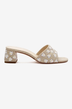 Ventilated Chassis Adjustable Ankle Closure Brigitte Mule In Raw Linen