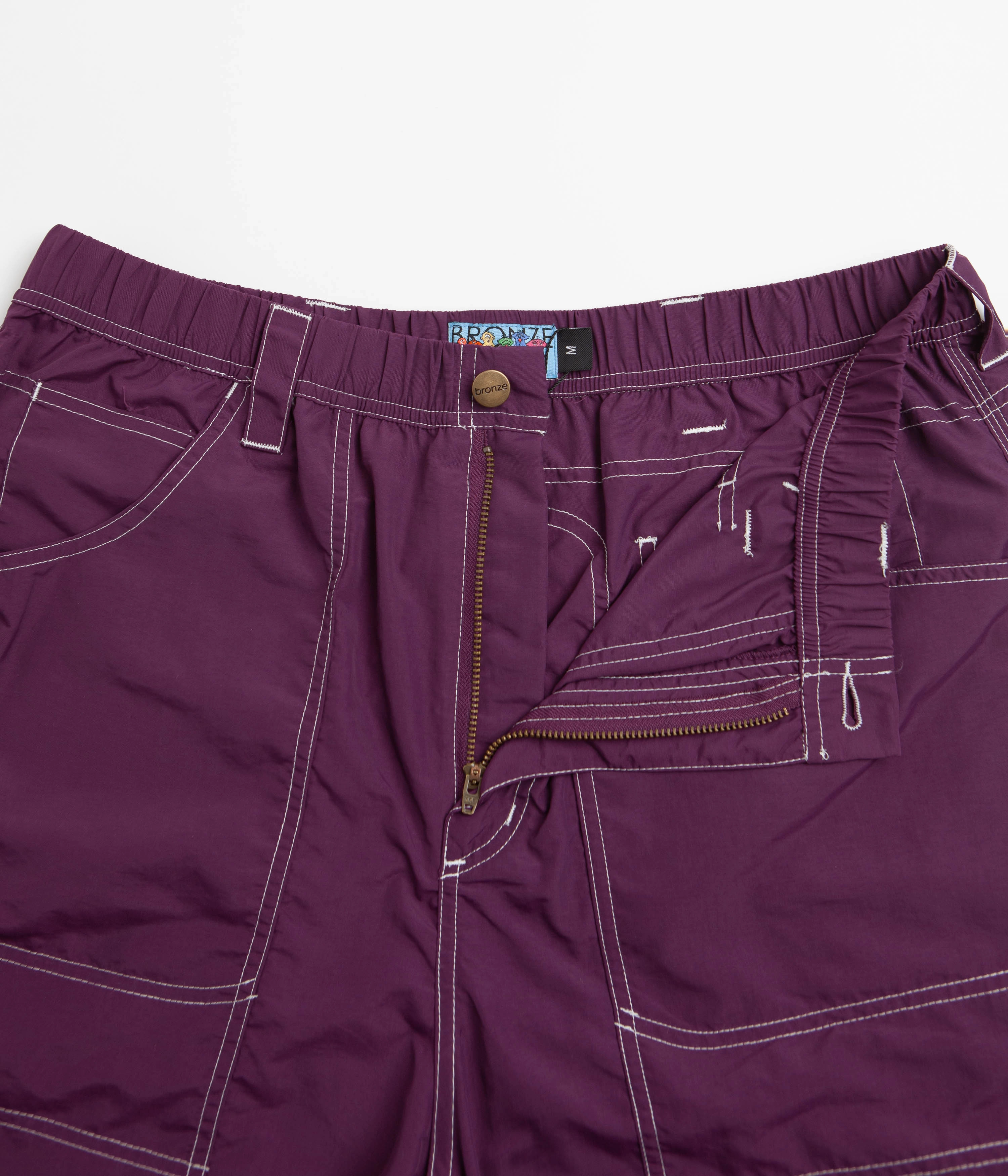 Bronze 56K Double Knee Shorts - Eggplant Beach Vibes
