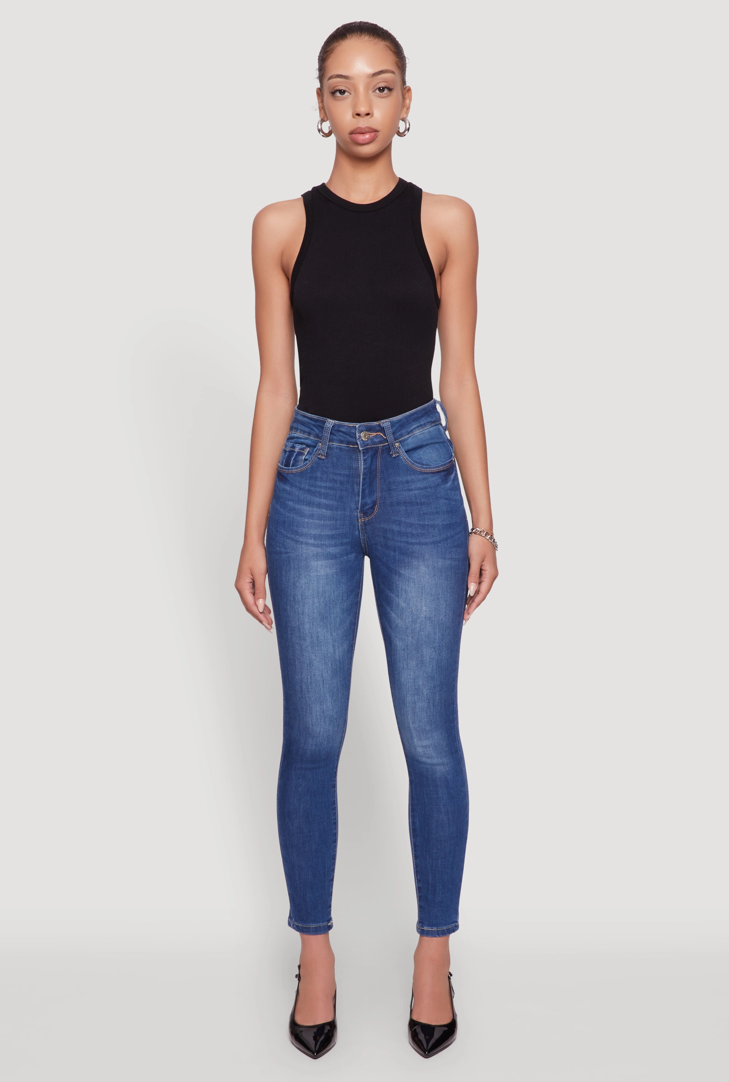 Casual Wear WAX Five Pocket Solid Skinny Jeans