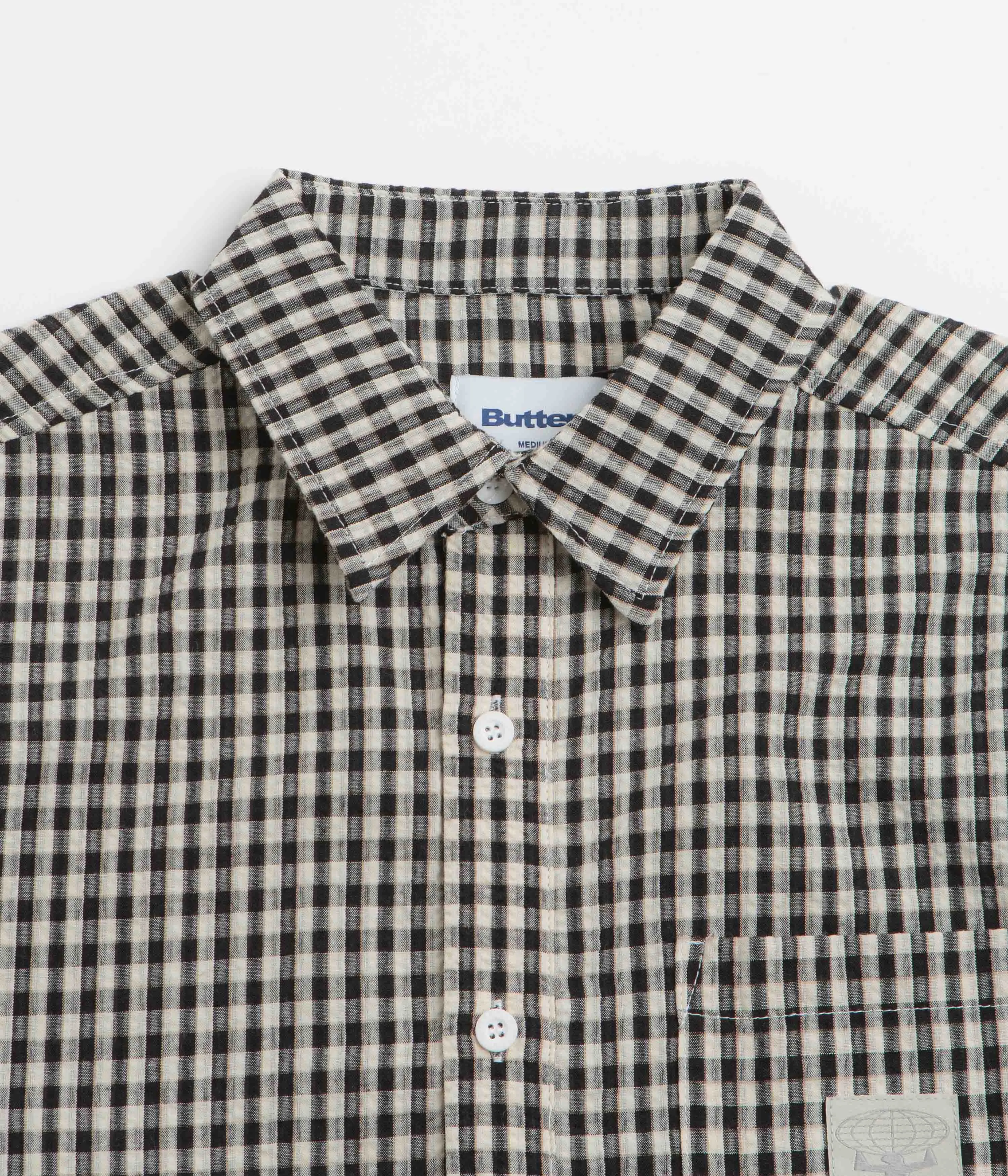 Butter Goods Equipment Short Sleeve Shirt - Black All Purpose Weave Design Brunch Outfit
