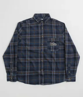 Reinforced Hems Butter Goods Swirl Plaid Shirt - Navy / White