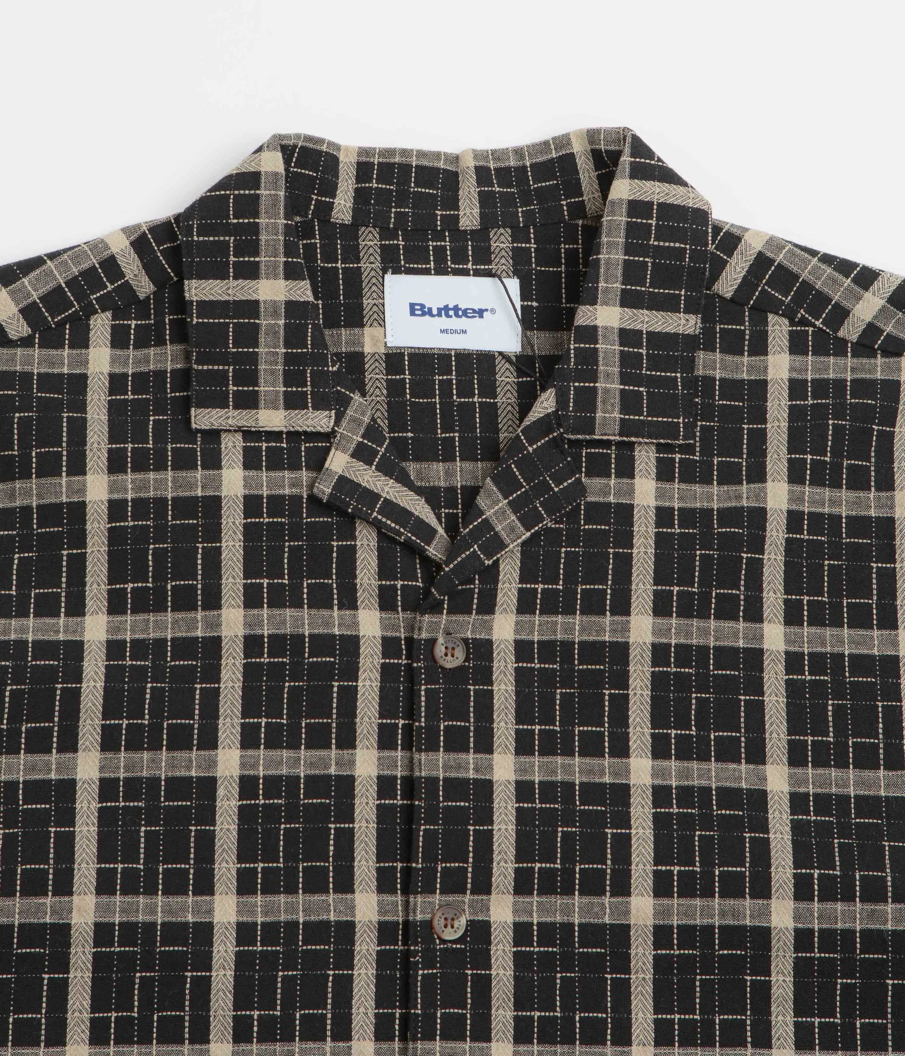 Butter Goods Vacation Short Sleeve Shirt - Black Anti Pill Treatment