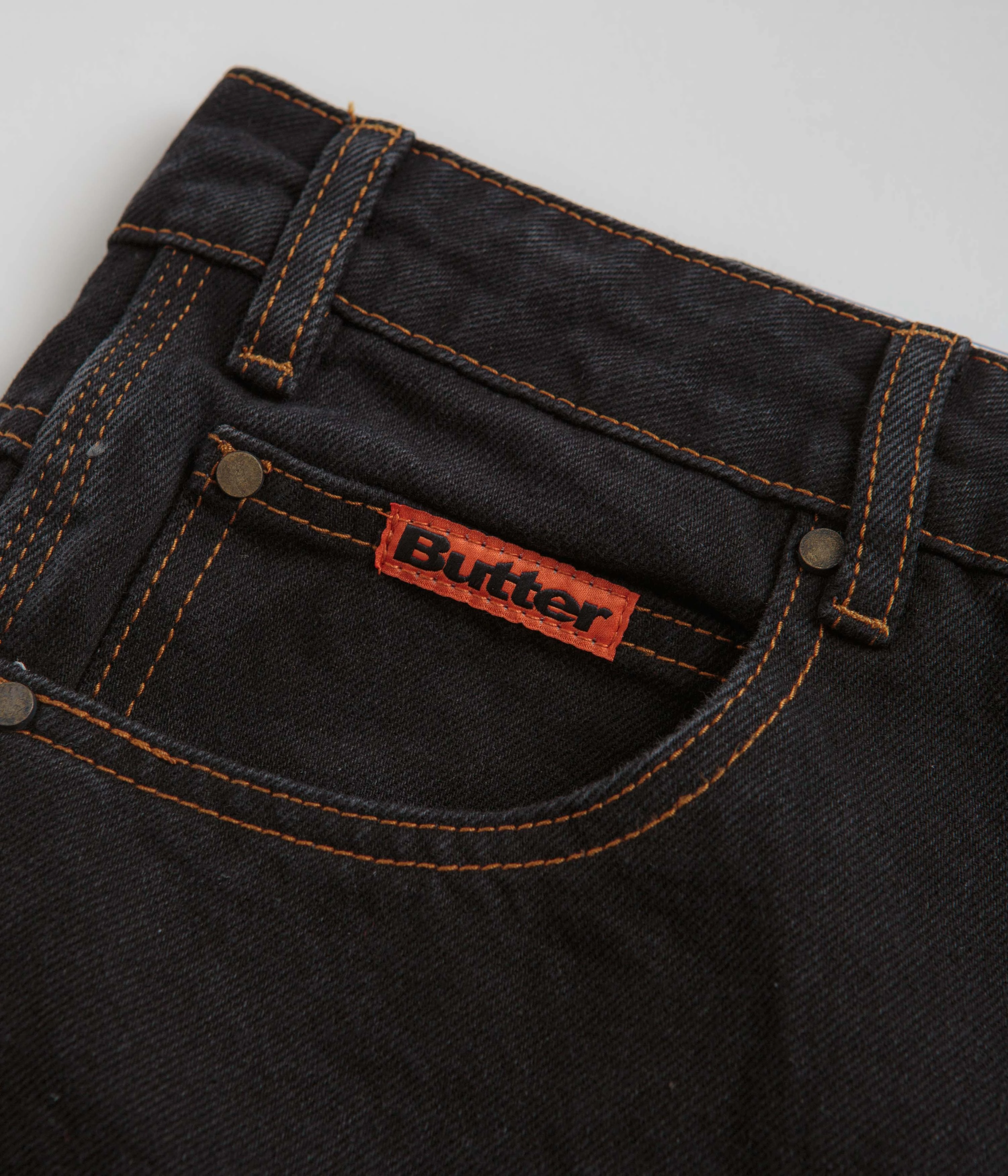Home Style Butter Goods Baggy Denim Shorts - Washed Black