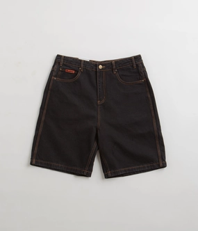RipstopMaterial Butter Goods Baggy Denim Shorts - Washed Black