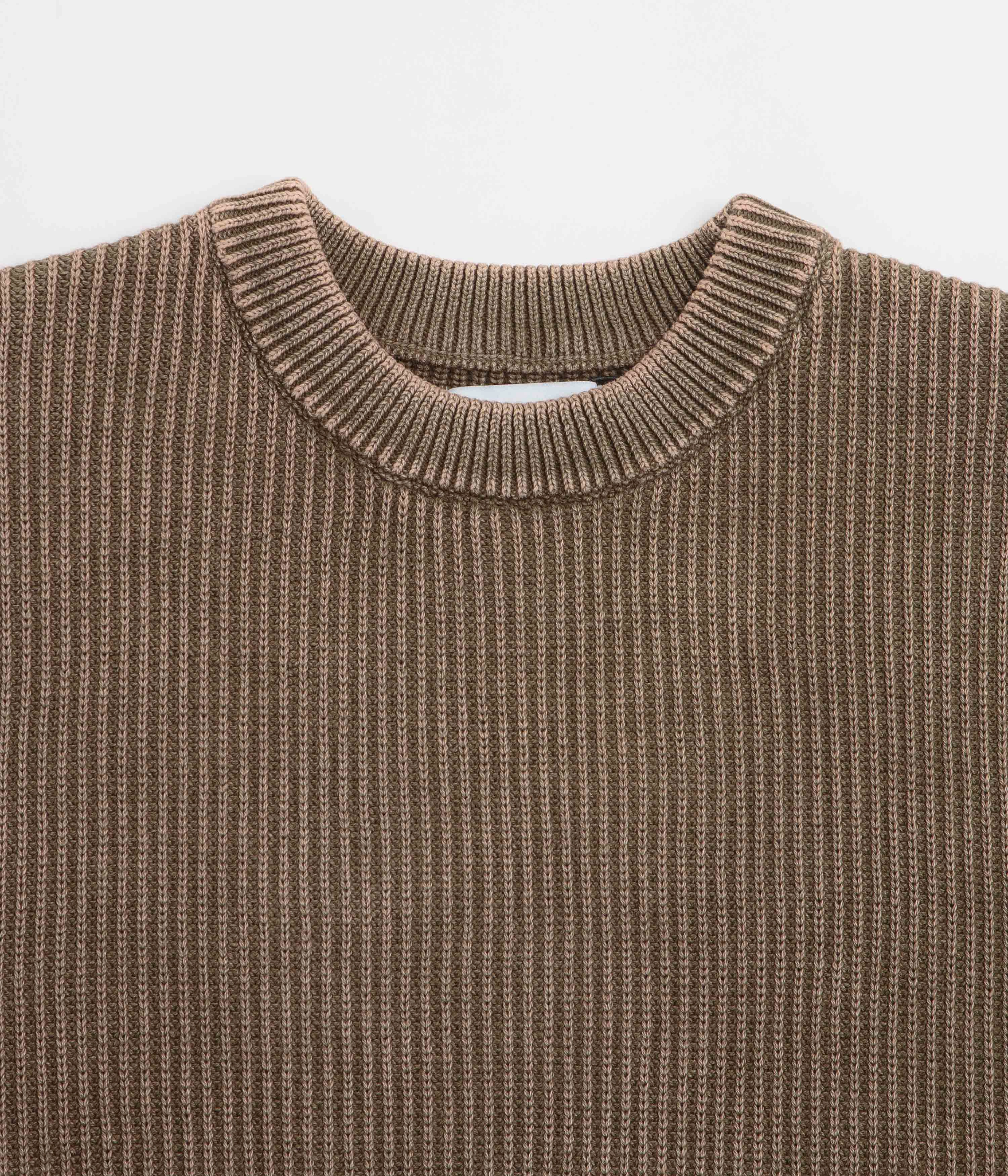 Winter Ready Look Butter Goods Bleach Knit Crewneck Sweatshirt - Brown