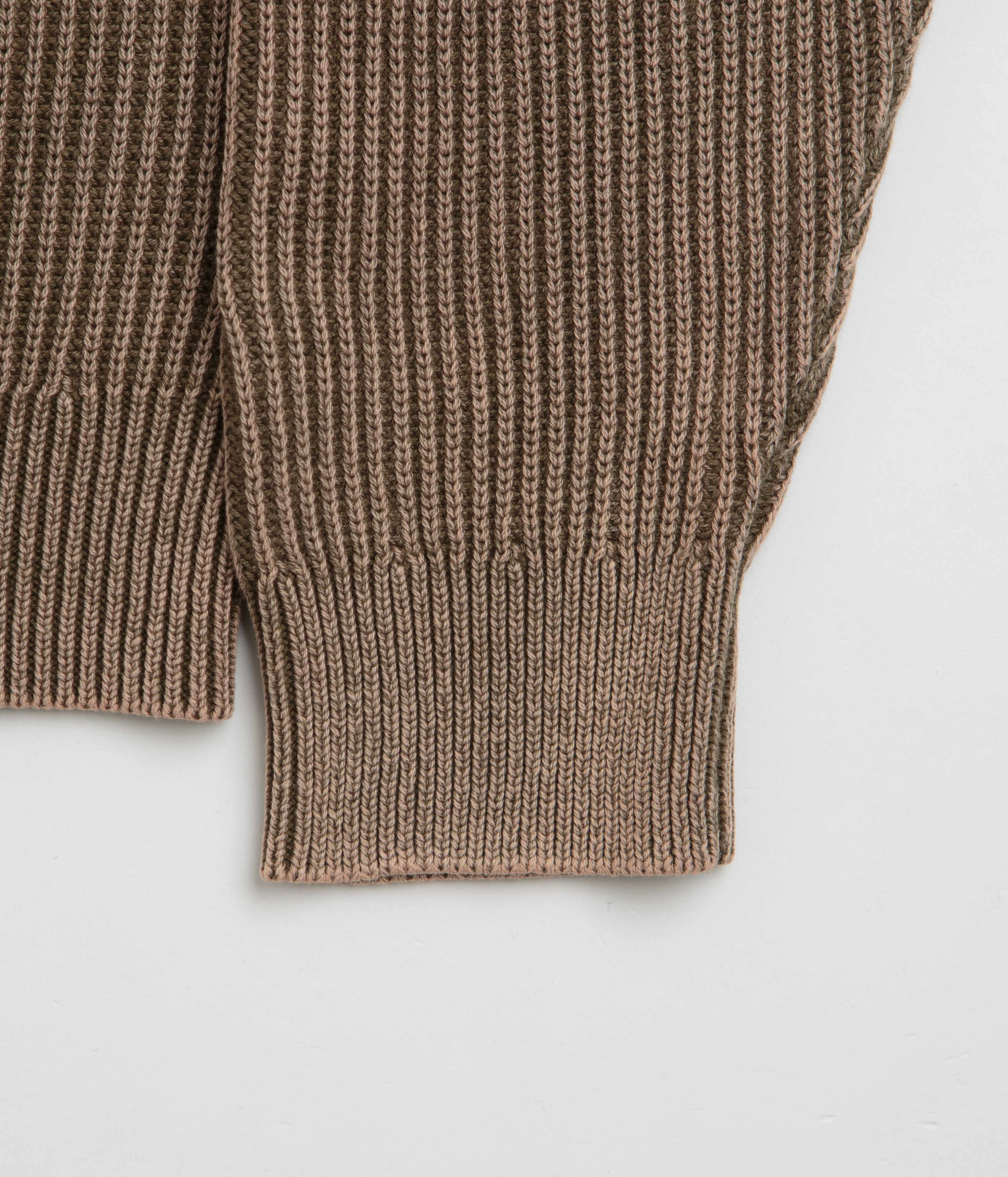 Bio Based Textile Innovation Wrinkle Free Material Butter Goods Bleach Knit Crewneck Sweatshirt - Brown