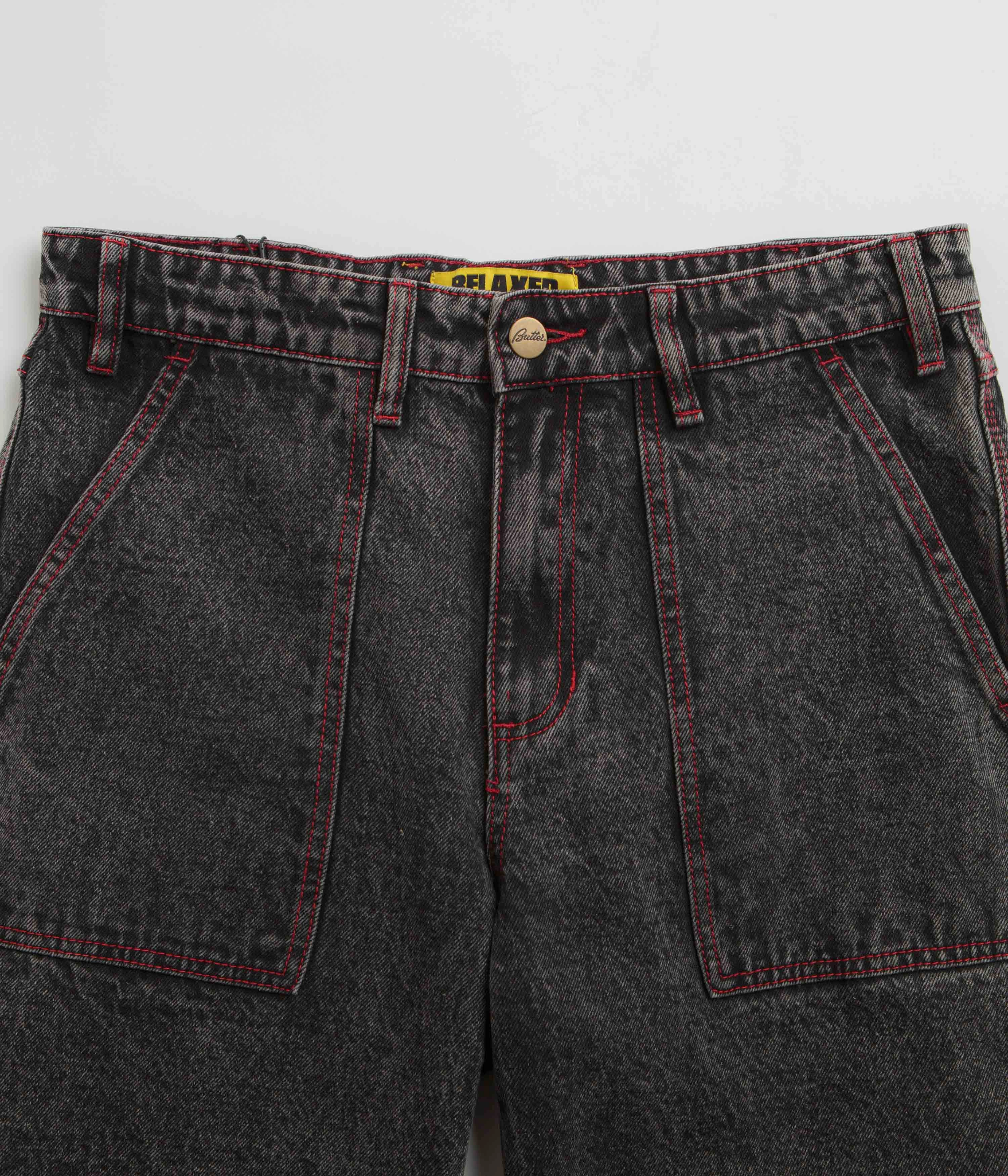 Easy Stretch Fit Butter Goods Breakdown Relaxed Jeans - Acid Wash Black