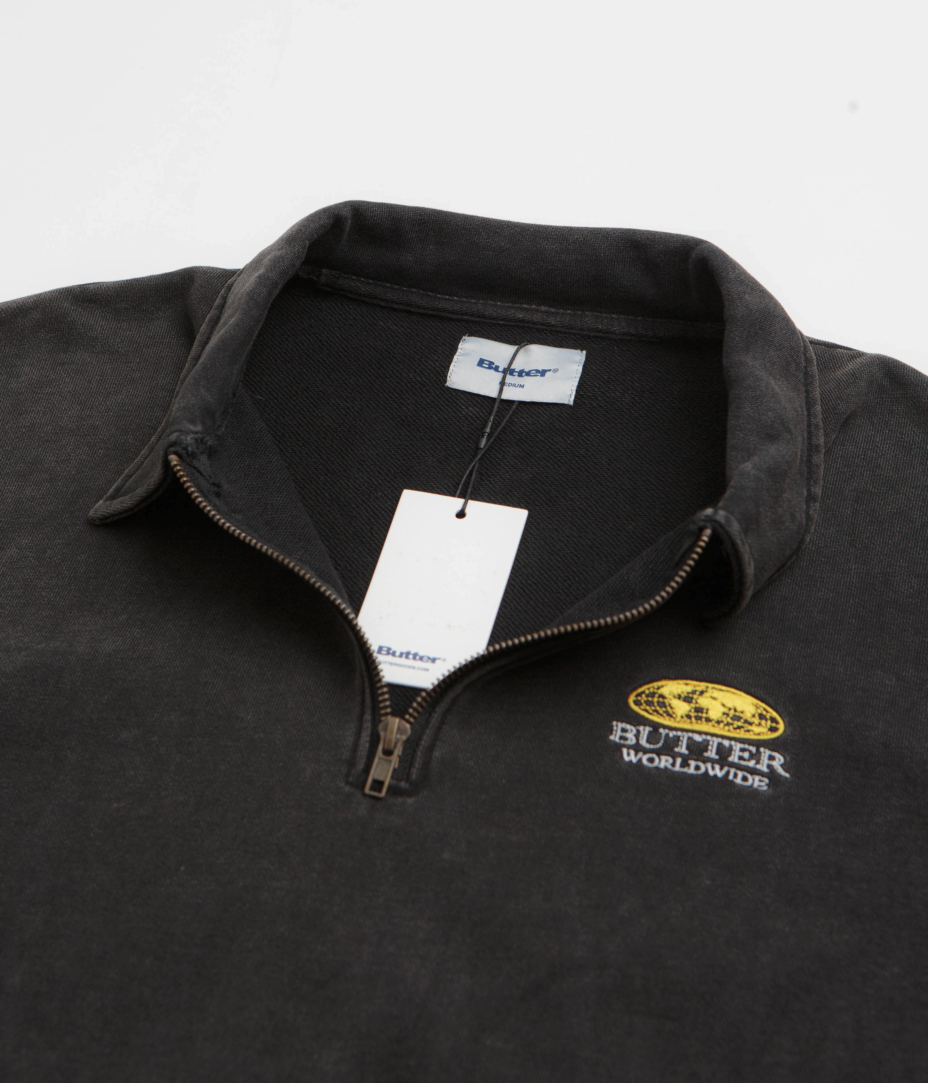 Cozy Wearable Butter Goods Corp 1/4 Zip Sweatshirt - Black
