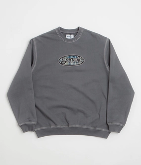 Butter Goods Crust Crewneck Sweatshirt - Washed Charcoal Oversized Fit