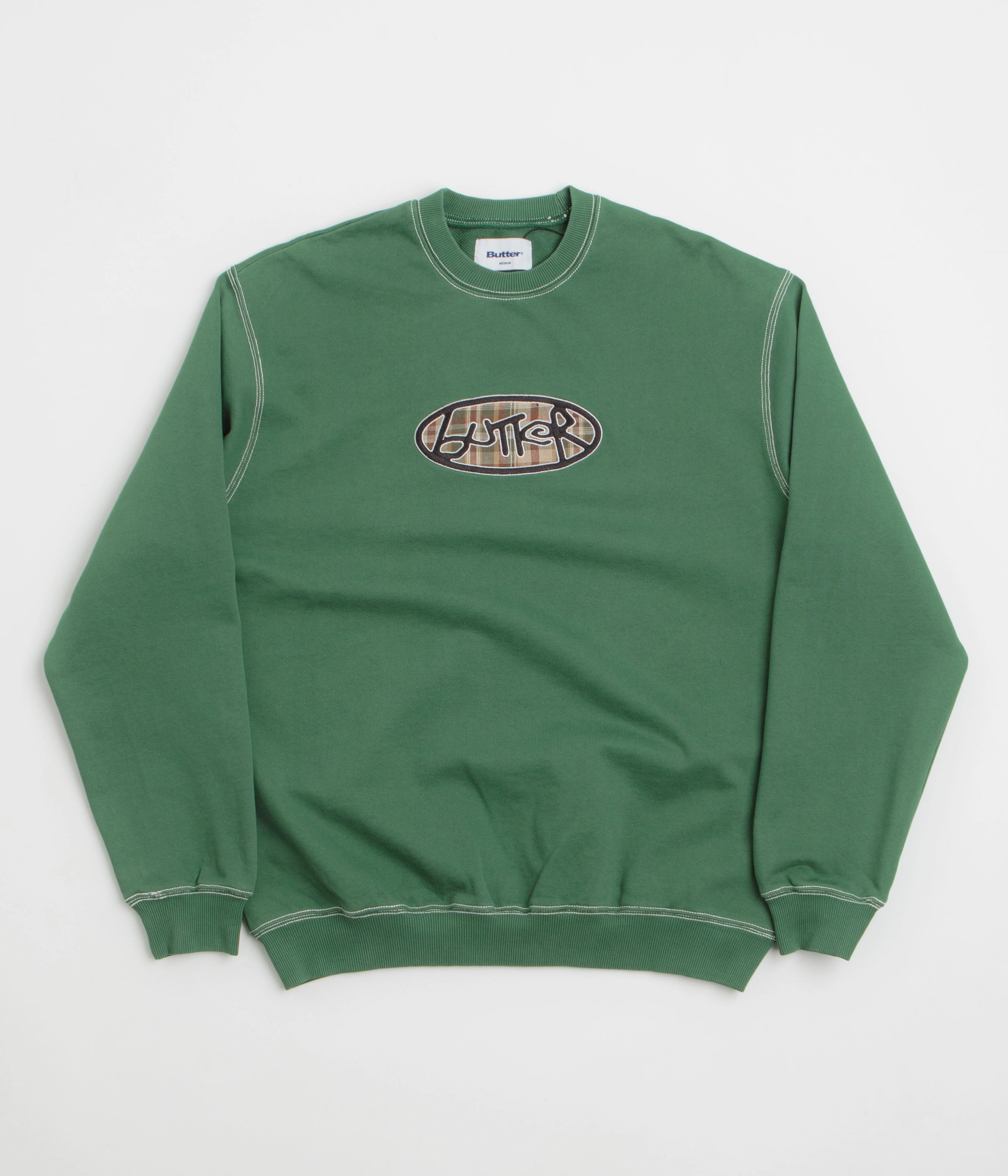 Perfect Warmth Soft Wear Butter Goods Crust Crewneck Sweatshirt - Washed Forest