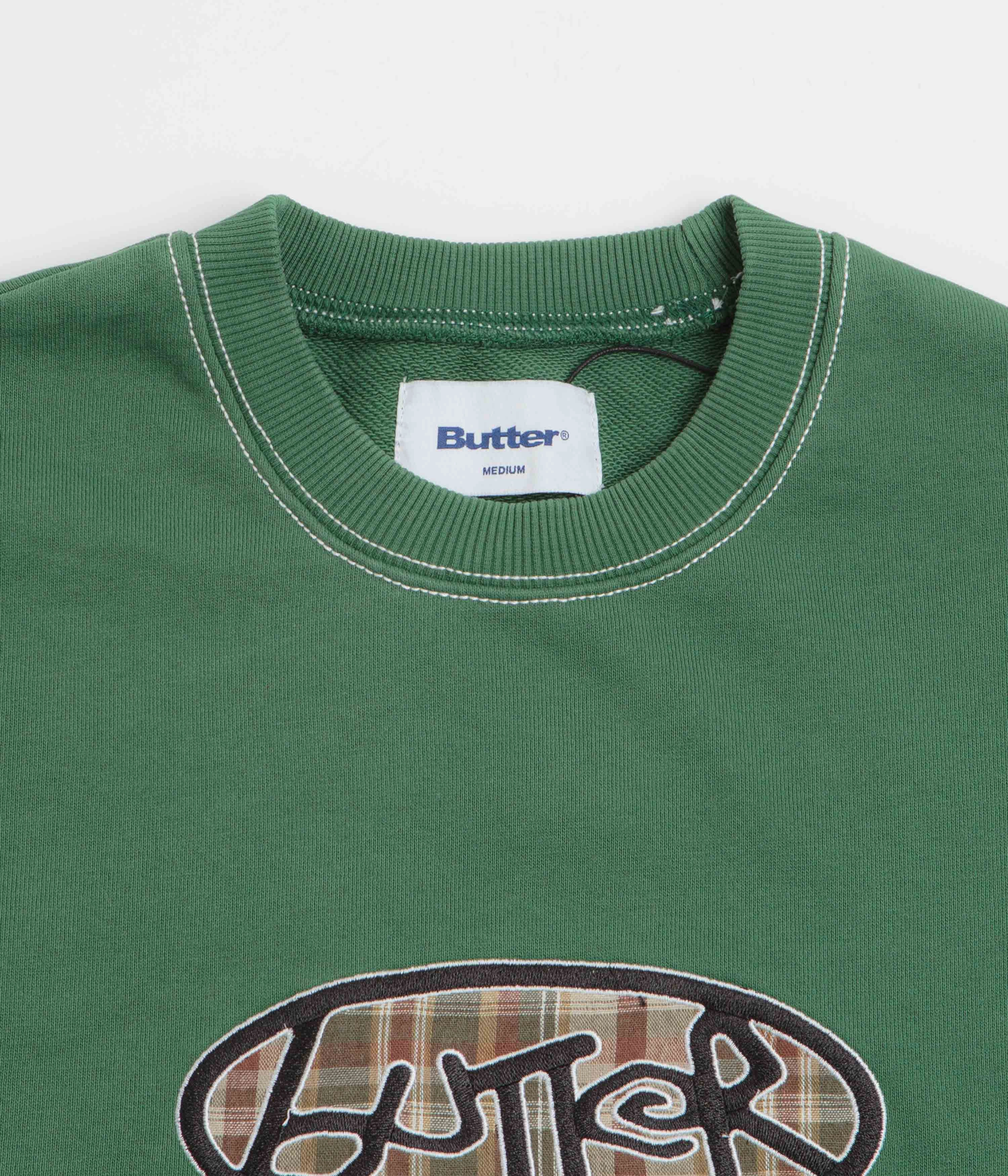 Colorfast Technology Butter Goods Crust Crewneck Sweatshirt - Washed Forest