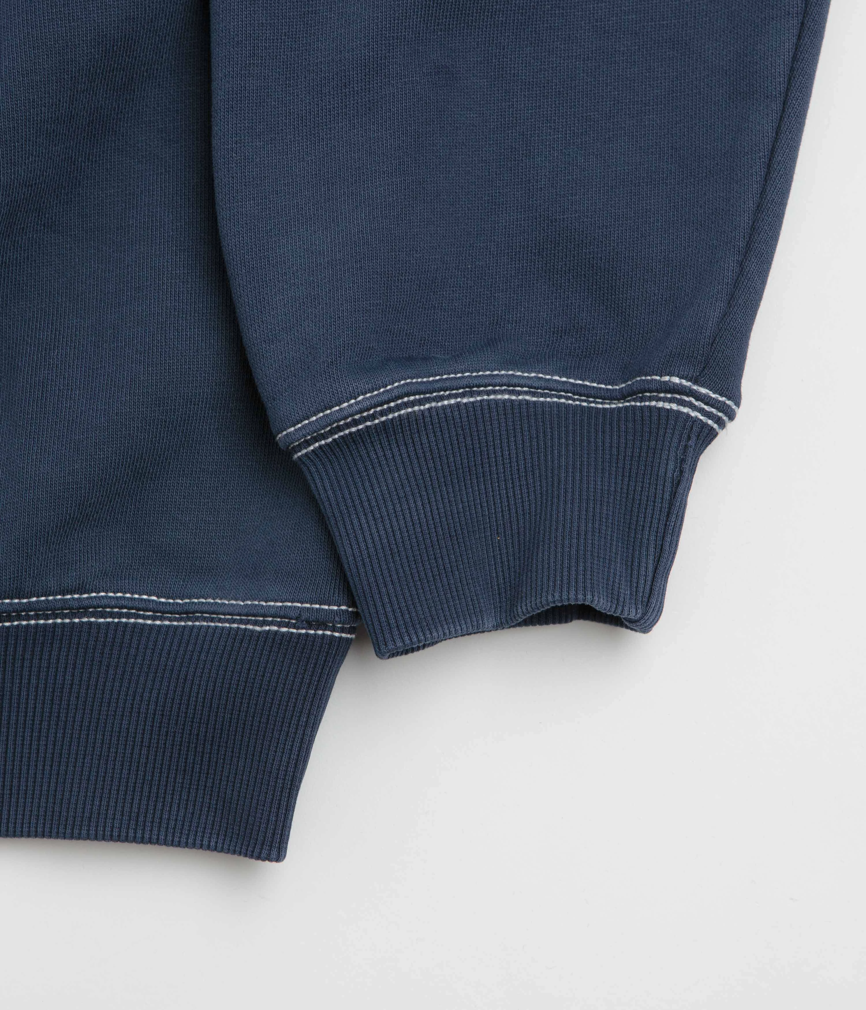 Butter Goods Crust Crewneck Sweatshirt - Washed Navy Seamless Stitching