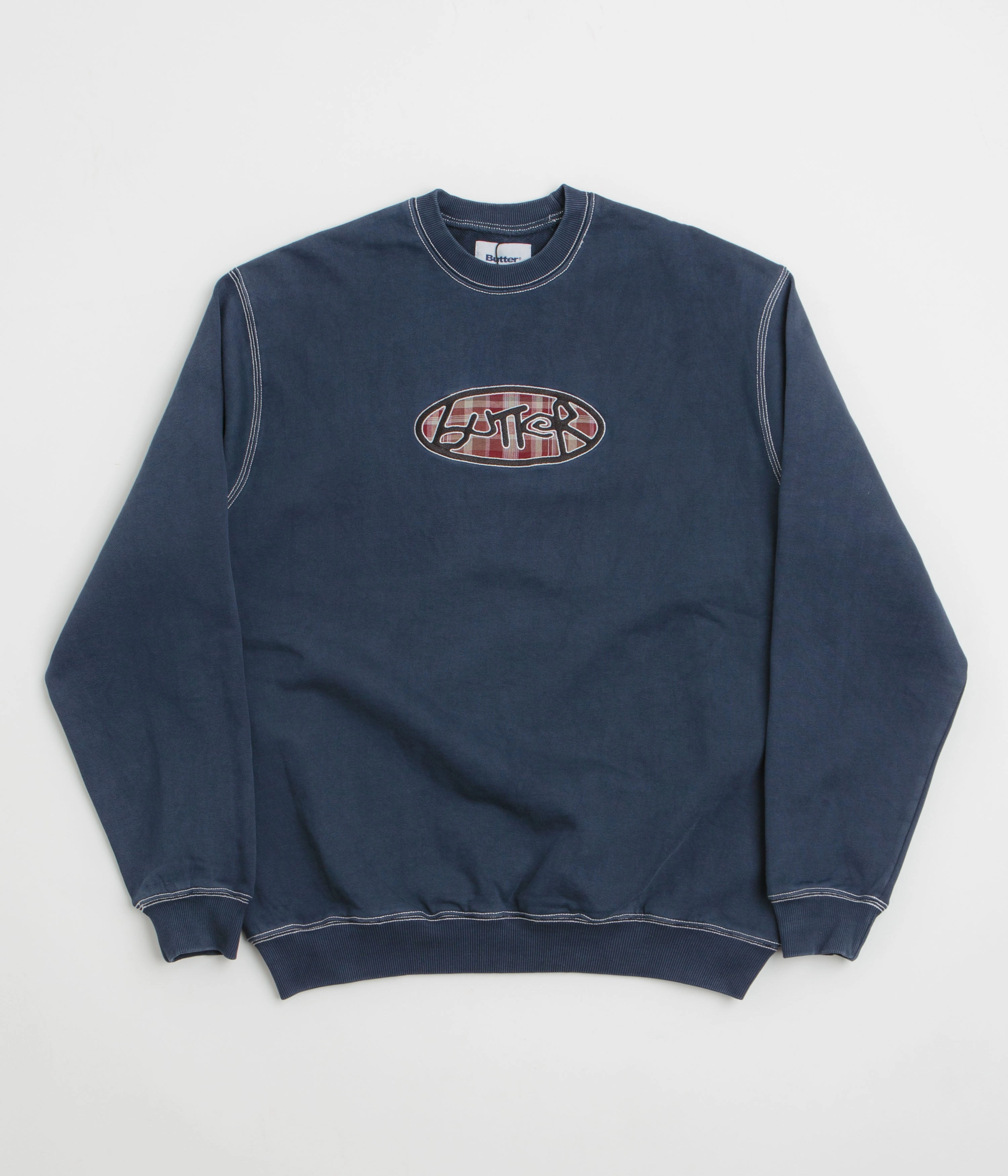 Butter Goods Crust Crewneck Sweatshirt - Washed Navy Cozy And Stylish