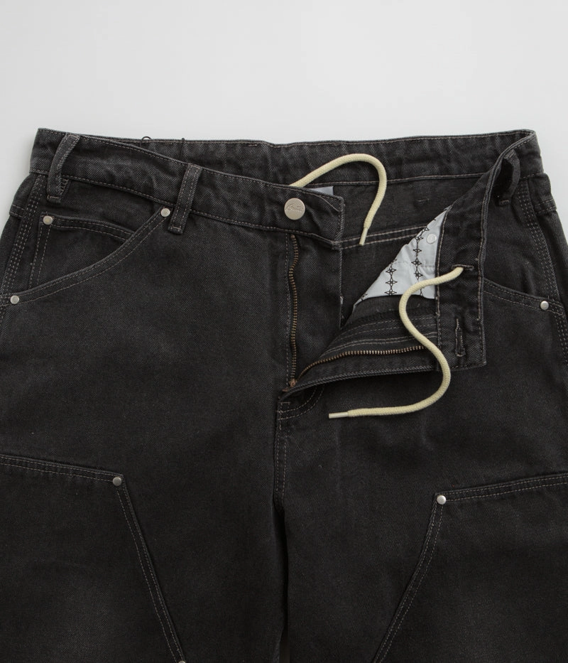 Flowy legs Durable Wear Butter Goods Davide Double Knee  Jeans - Washed Black